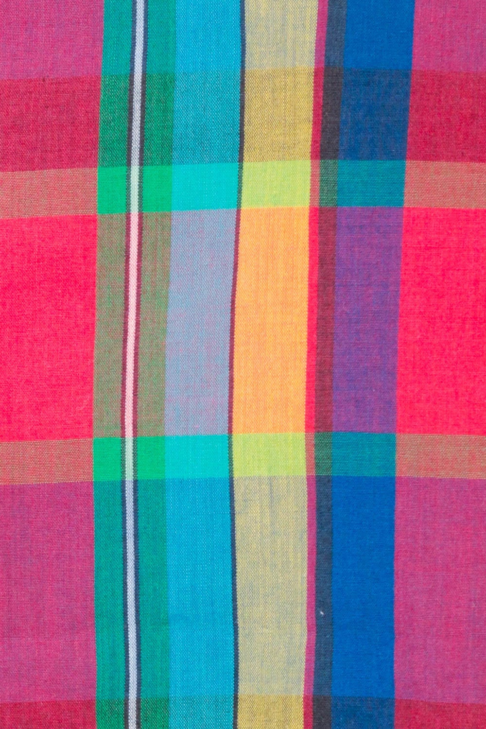 80s Diane Von Furstenberg Plaid Button-Up Blouse Multicolour Cotton Large