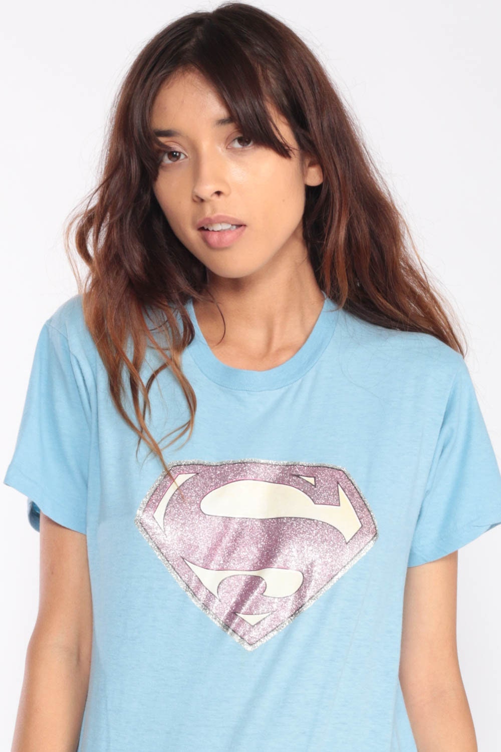 80s Superman DC Comics Graphic T-Shirt Iron-On Print Unisex Medium