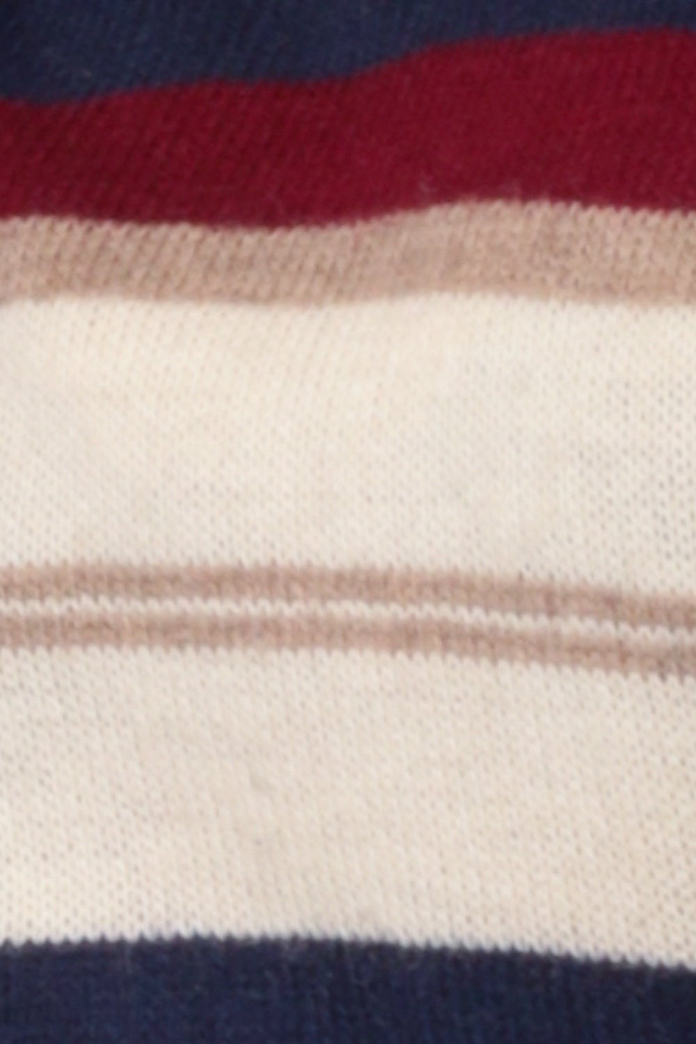 80s Striped V-Neck Sweater Navy Blue Red White Knit Pullover Medium