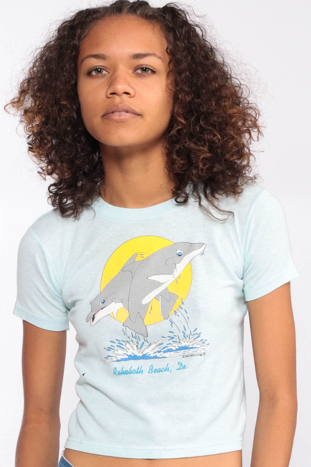 80s Dolphin Rehoboth Beach Delaware Graphic T-Shirt Extra Small