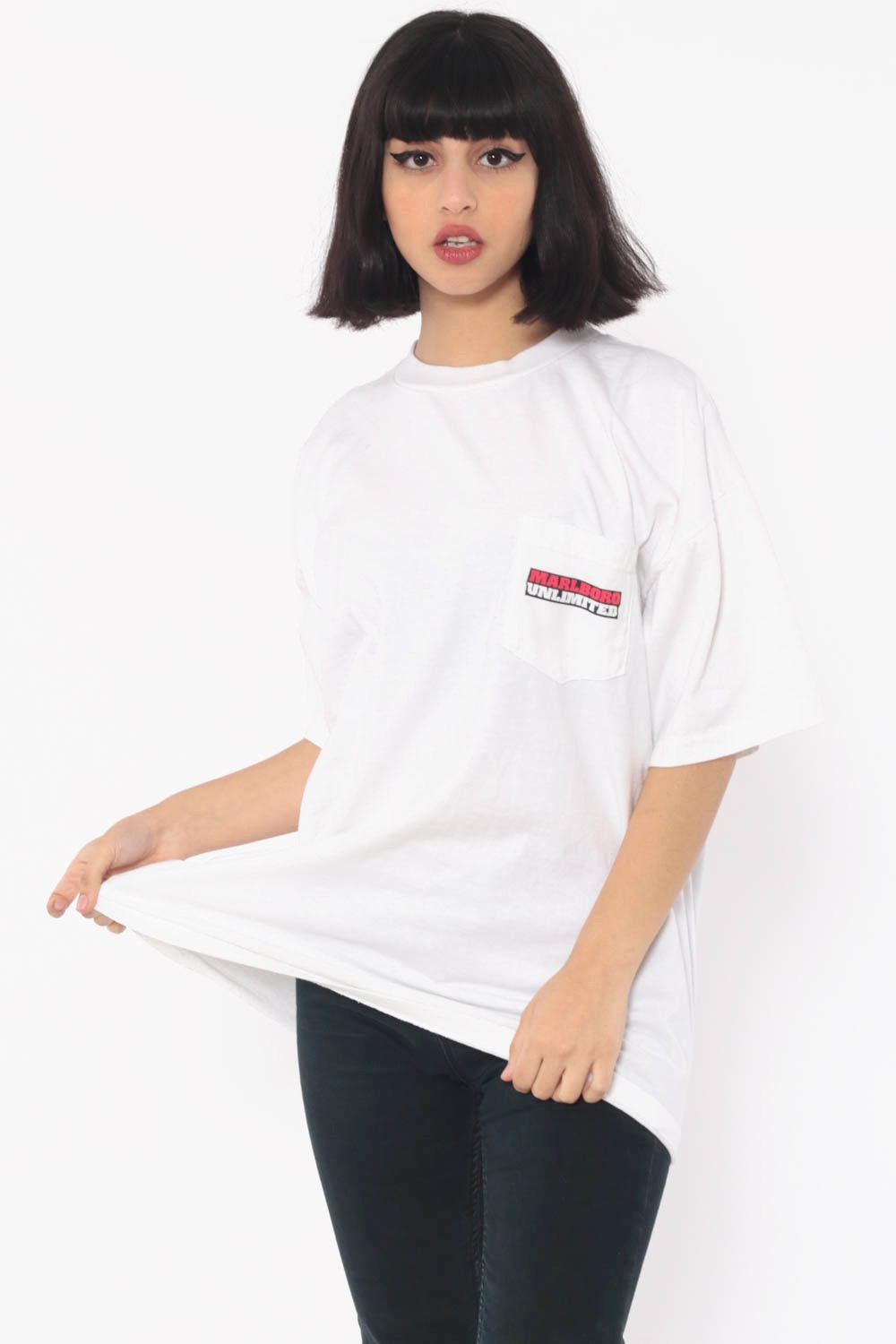 90s Marlboro Unlimited Train Map Graphic T-Shirt Unisex Cotton Medium
