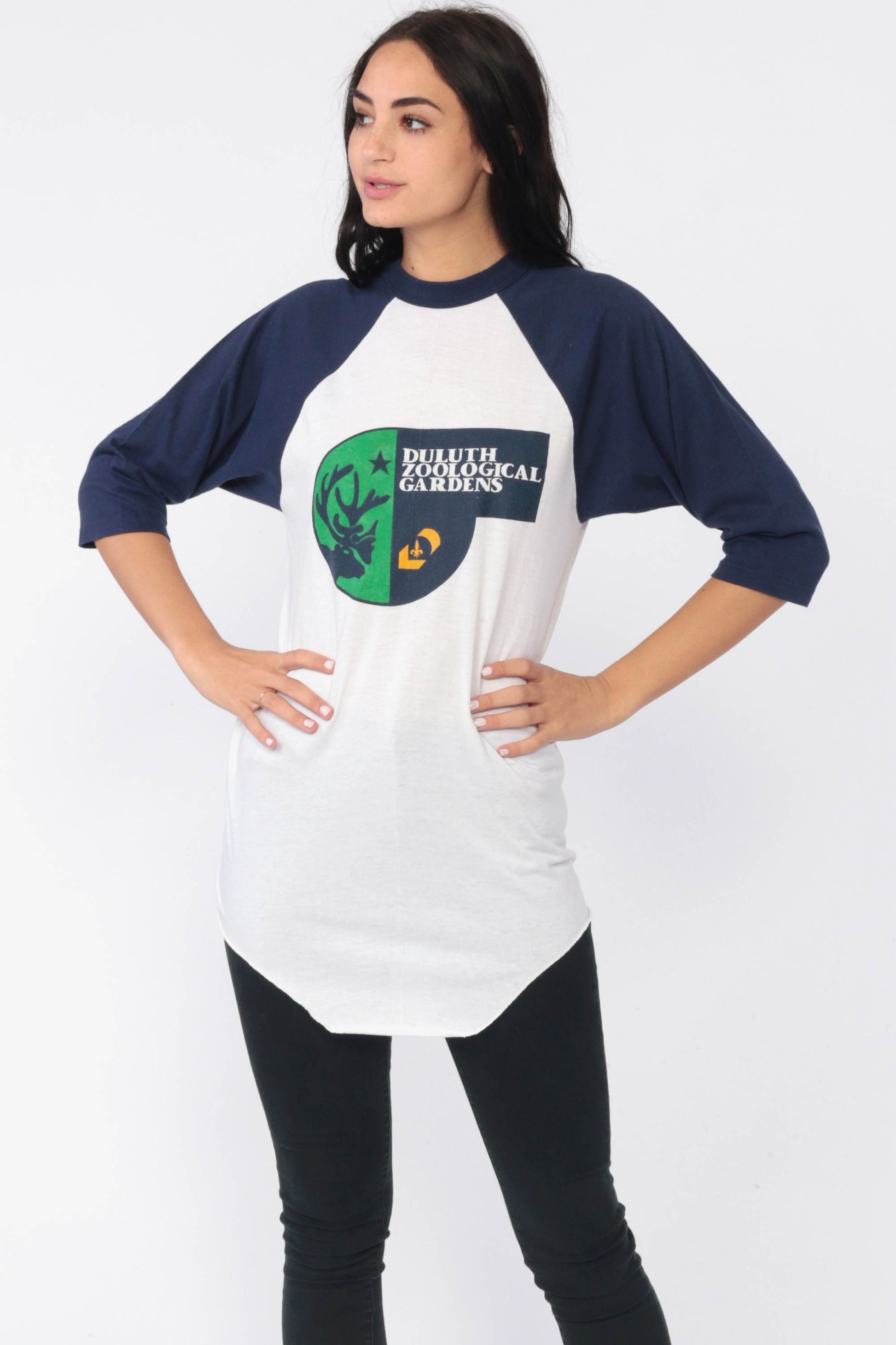 80s Duluth Zoological Gardens Ringer Tee Minnesota Graphic Small