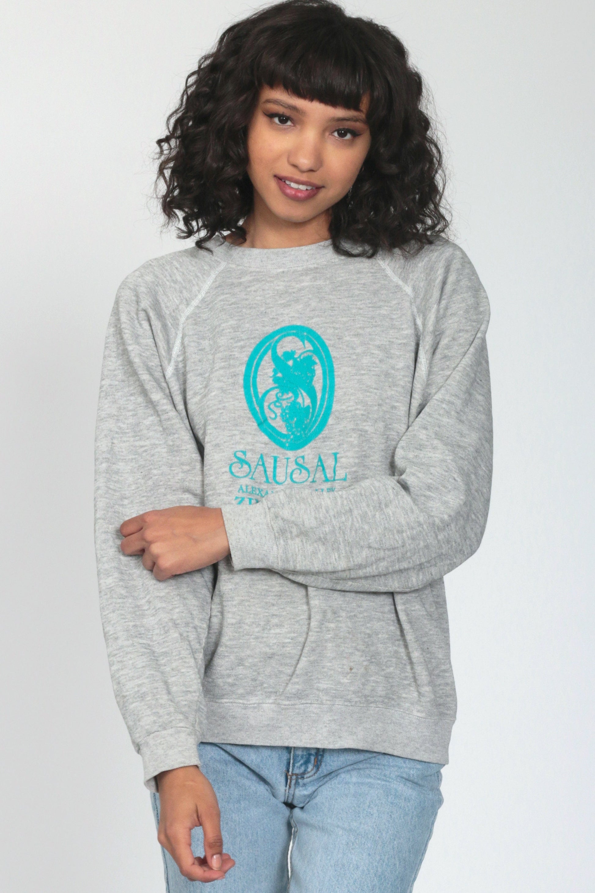 80s Sausal Zinfandel Alexander Valley Wine Graphic Raglan Sweatshirt Unisex