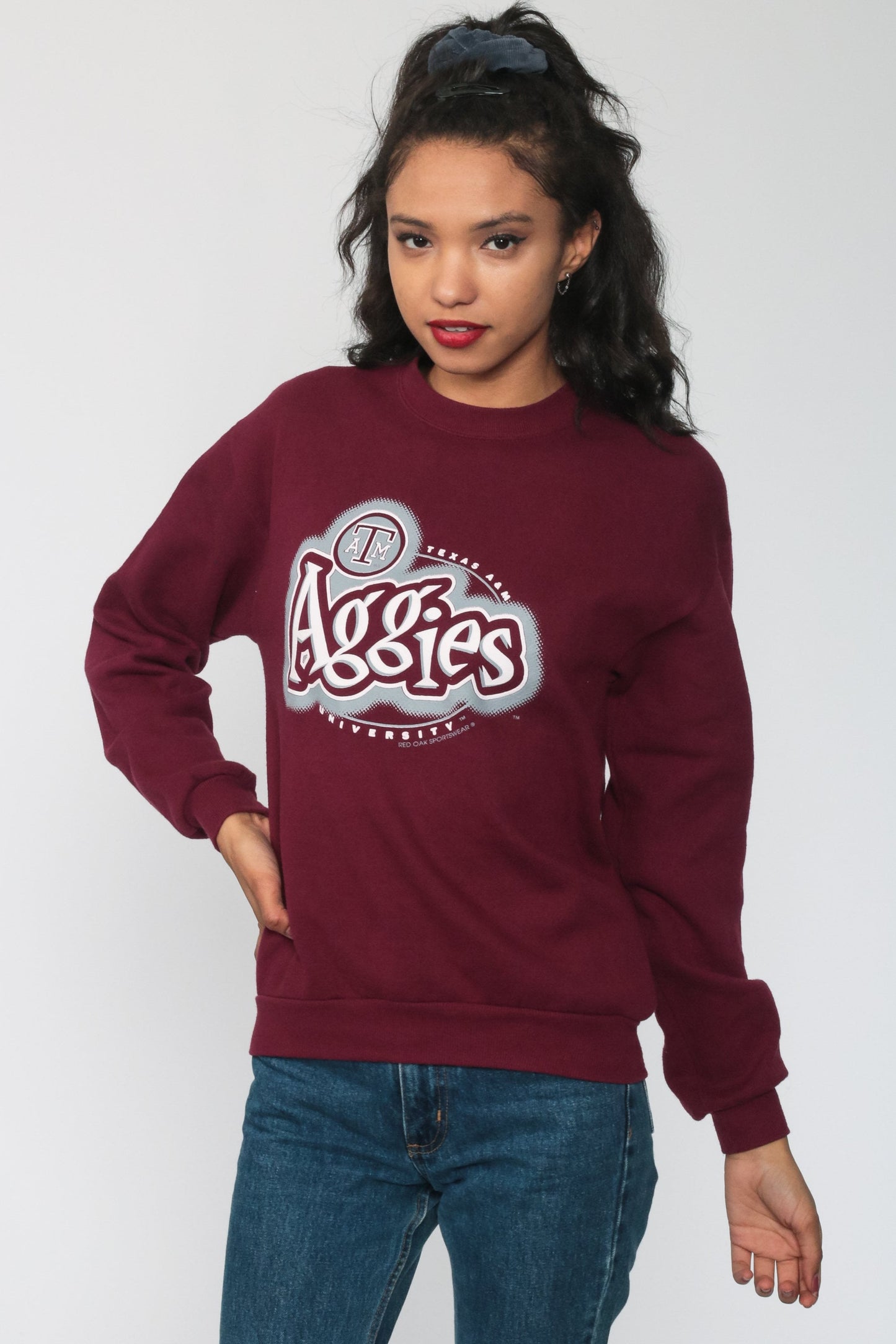 90s Texas A&M University Aggies Sweatshirt Burgundy Crewneck Small