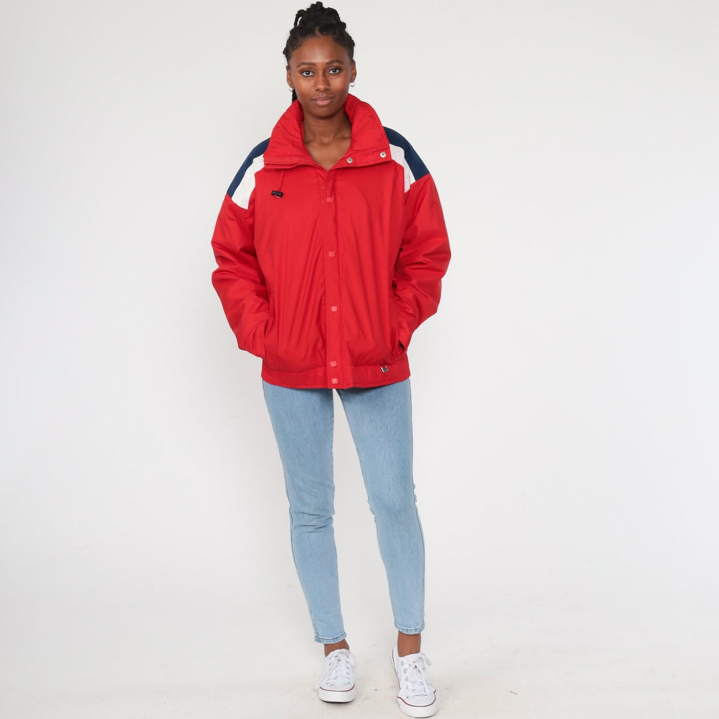 80s White Stag Puffer Ski Jacket Red Striped Goretex Zip Lining Extra Large XXL