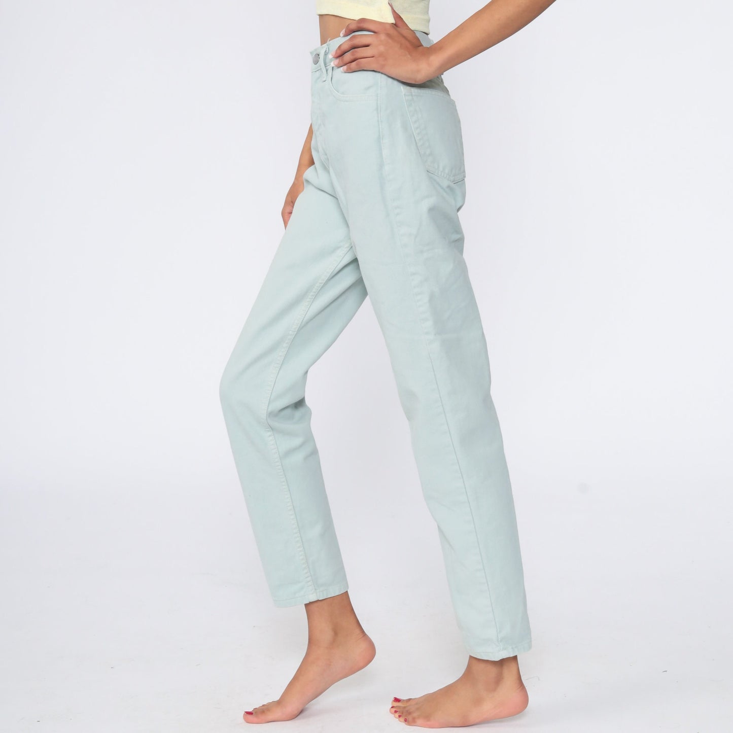 Guess Mint Green High Waist Mom Jeans 80s Denim Slim Tapered Extra Small