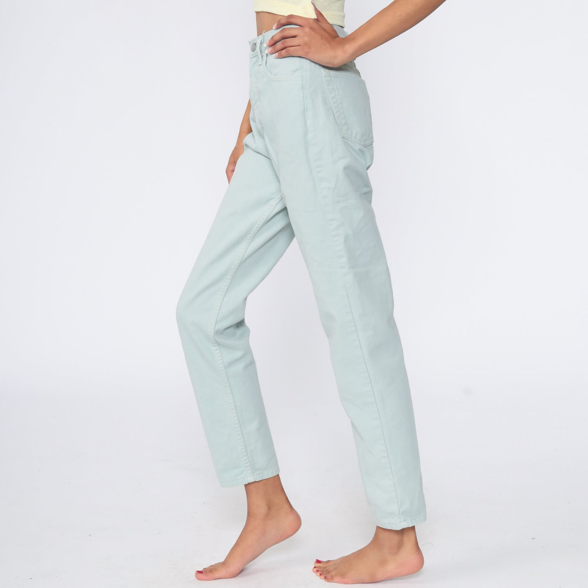 Guess Mint Green High Waist Mom Jeans 80s Denim Slim Tapered Extra Small