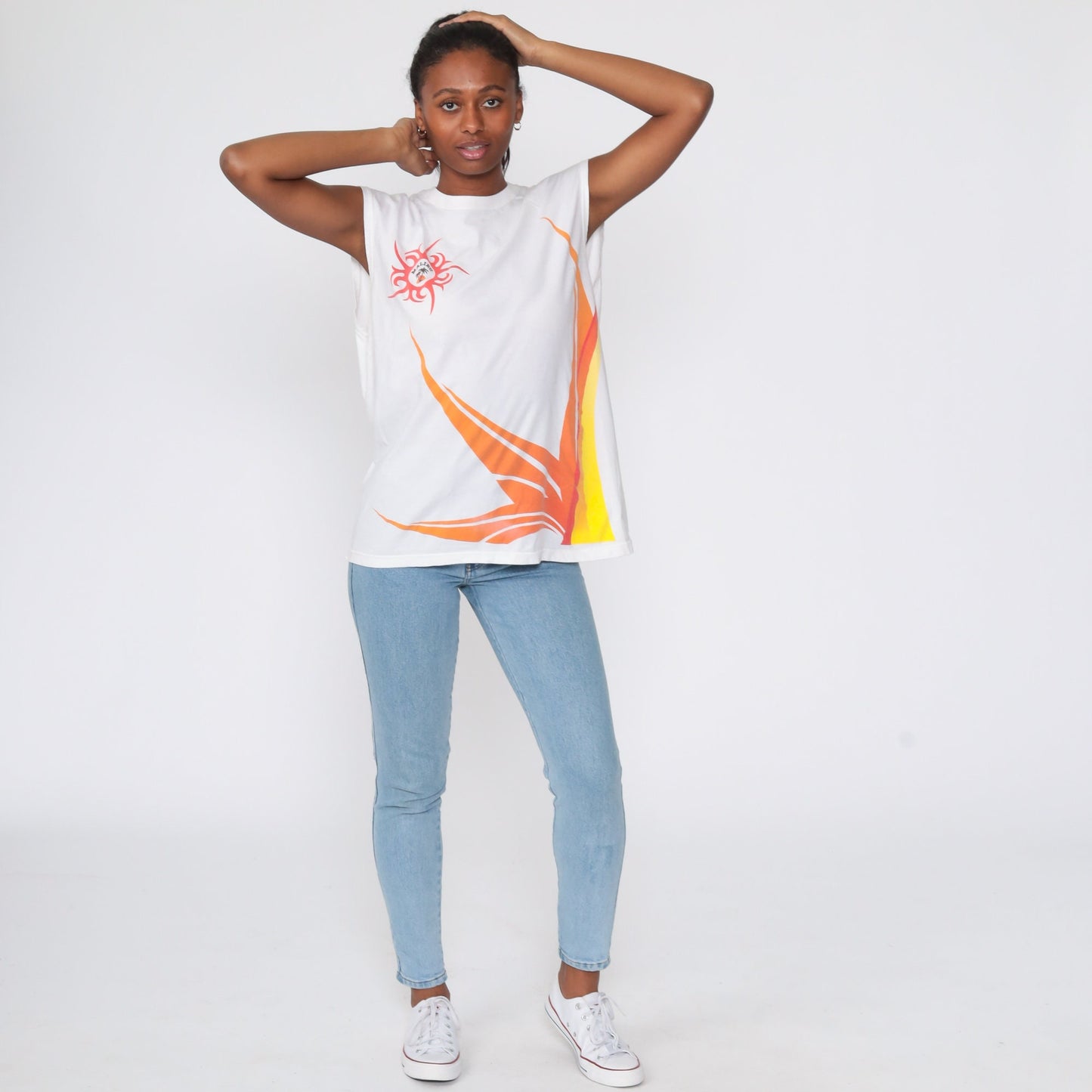 80s Malibu Rum Bird of Paradise Floral Graphic T-Shirt Extra Large XL