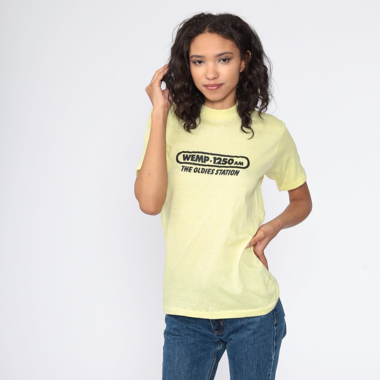 80s WEMP 1250 AM Oldies Radio Station Graphic T-Shirt Small