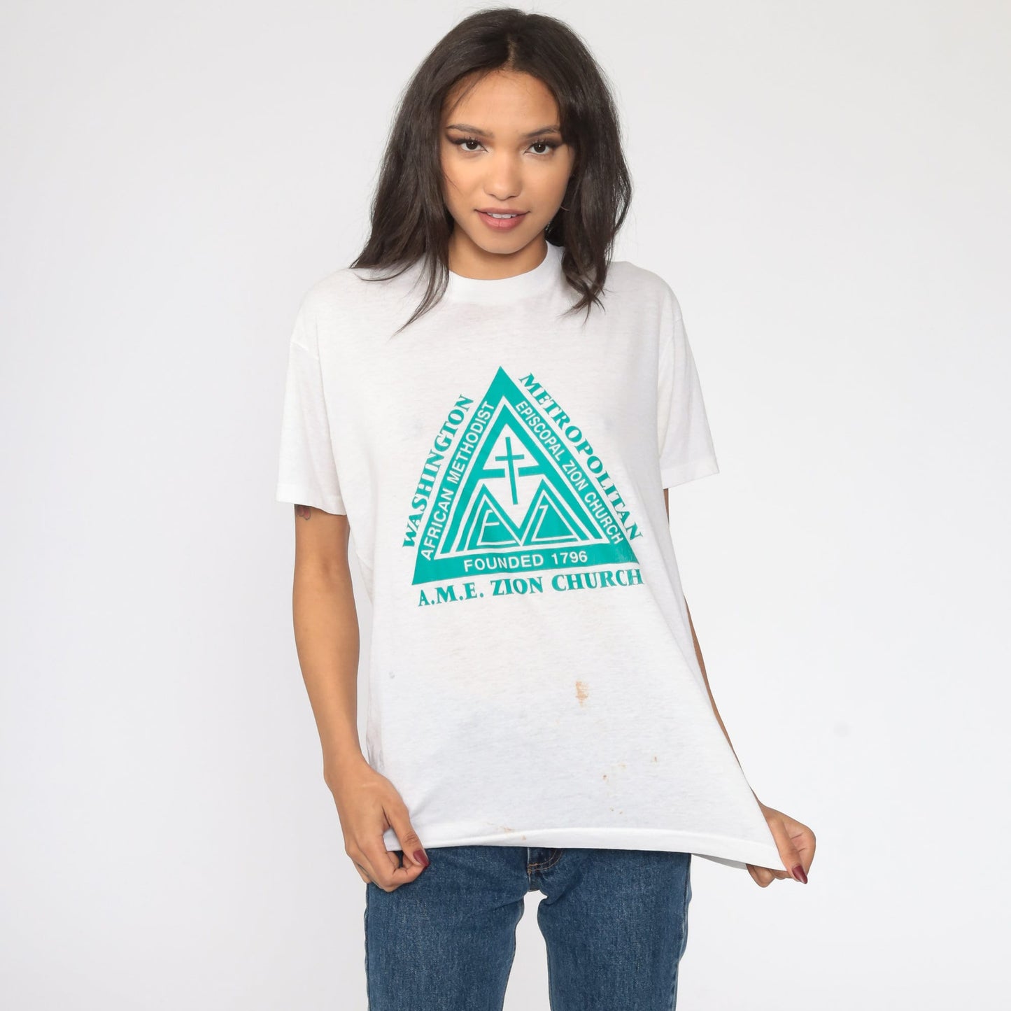 80s African Methodist Episcopal Zion Church Graphic T-Shirt Medium