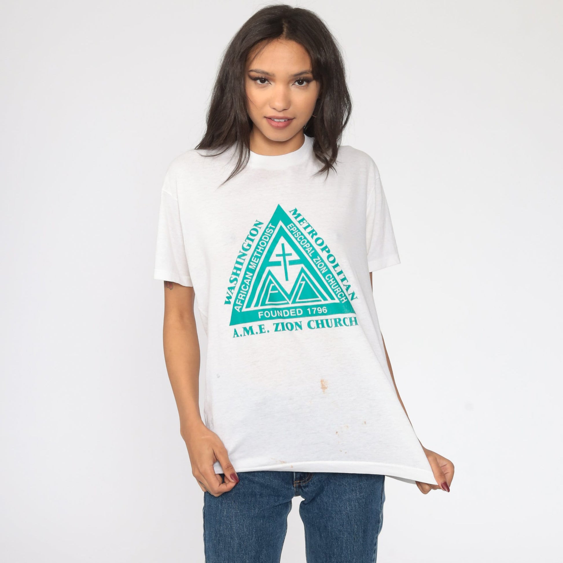 80s African Methodist Episcopal Zion Church Graphic T-Shirt Medium
