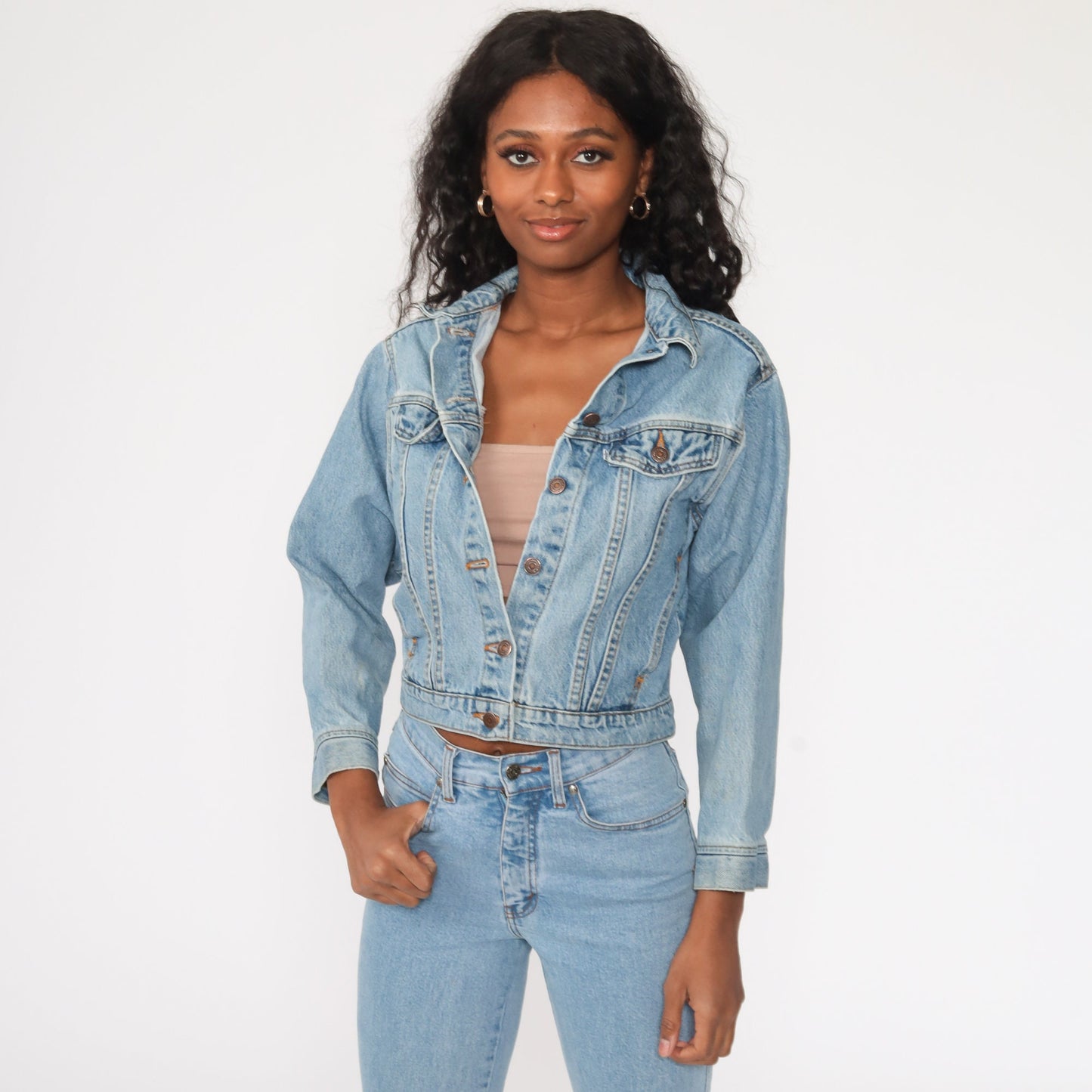 80s Levis Denim Trucker Jacket Blue Youth Large 2XS