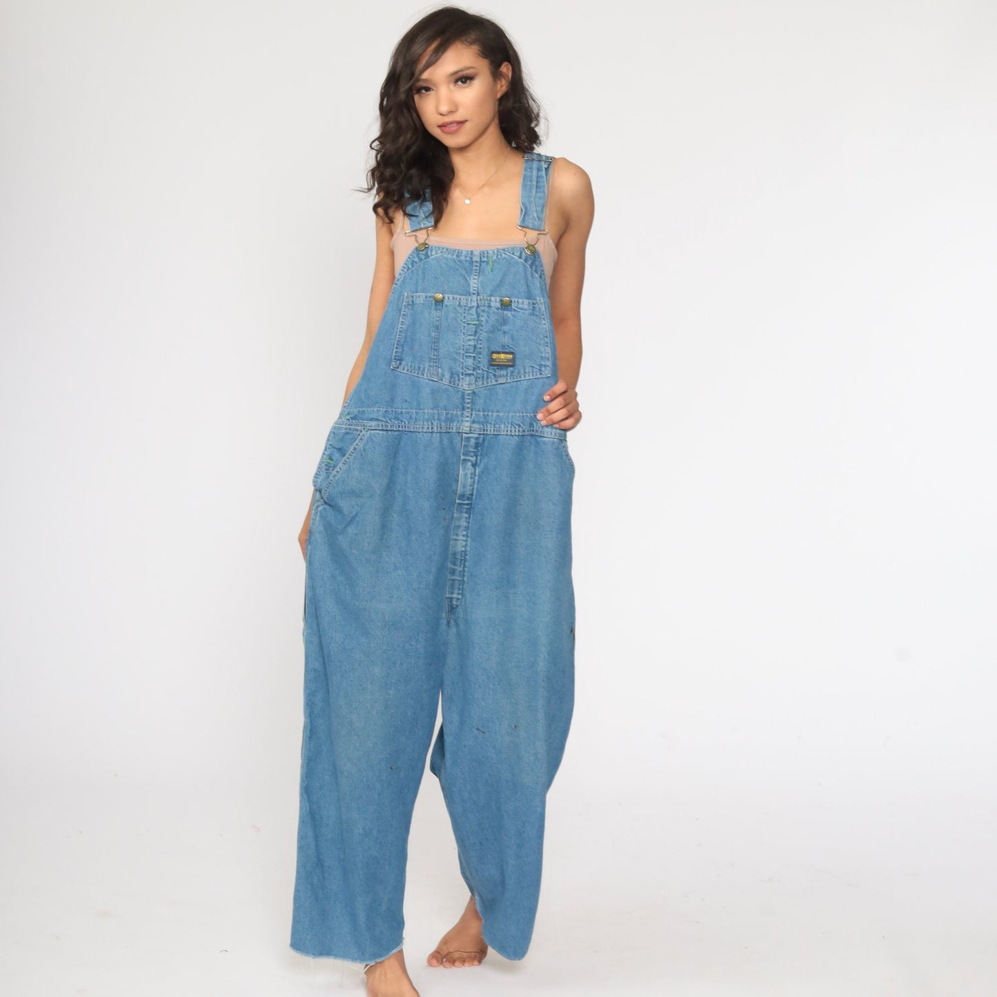 80s OshKosh B'Gosh Denim Overalls Blue Distressed Workwear Extra Large