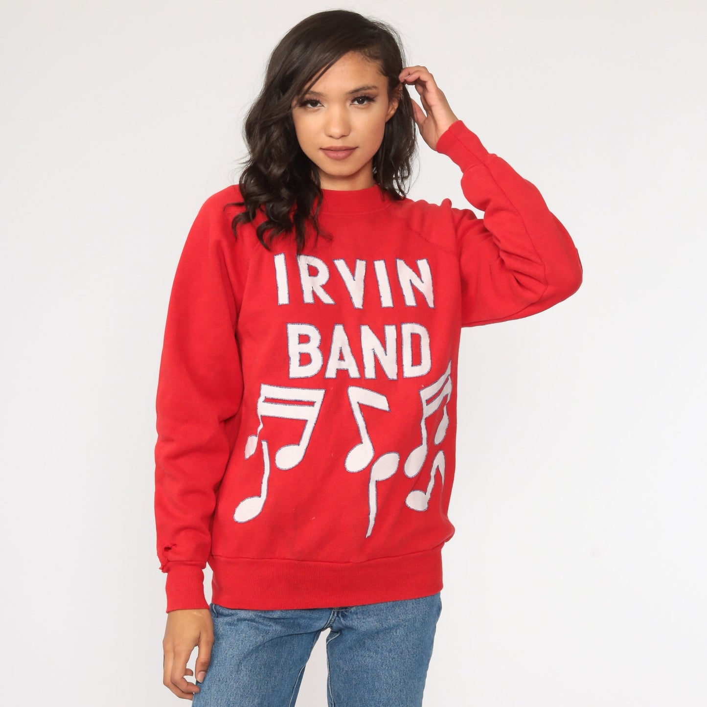 80s Irvin Band High School El Paso Red Crewneck Sweatshirt Medium