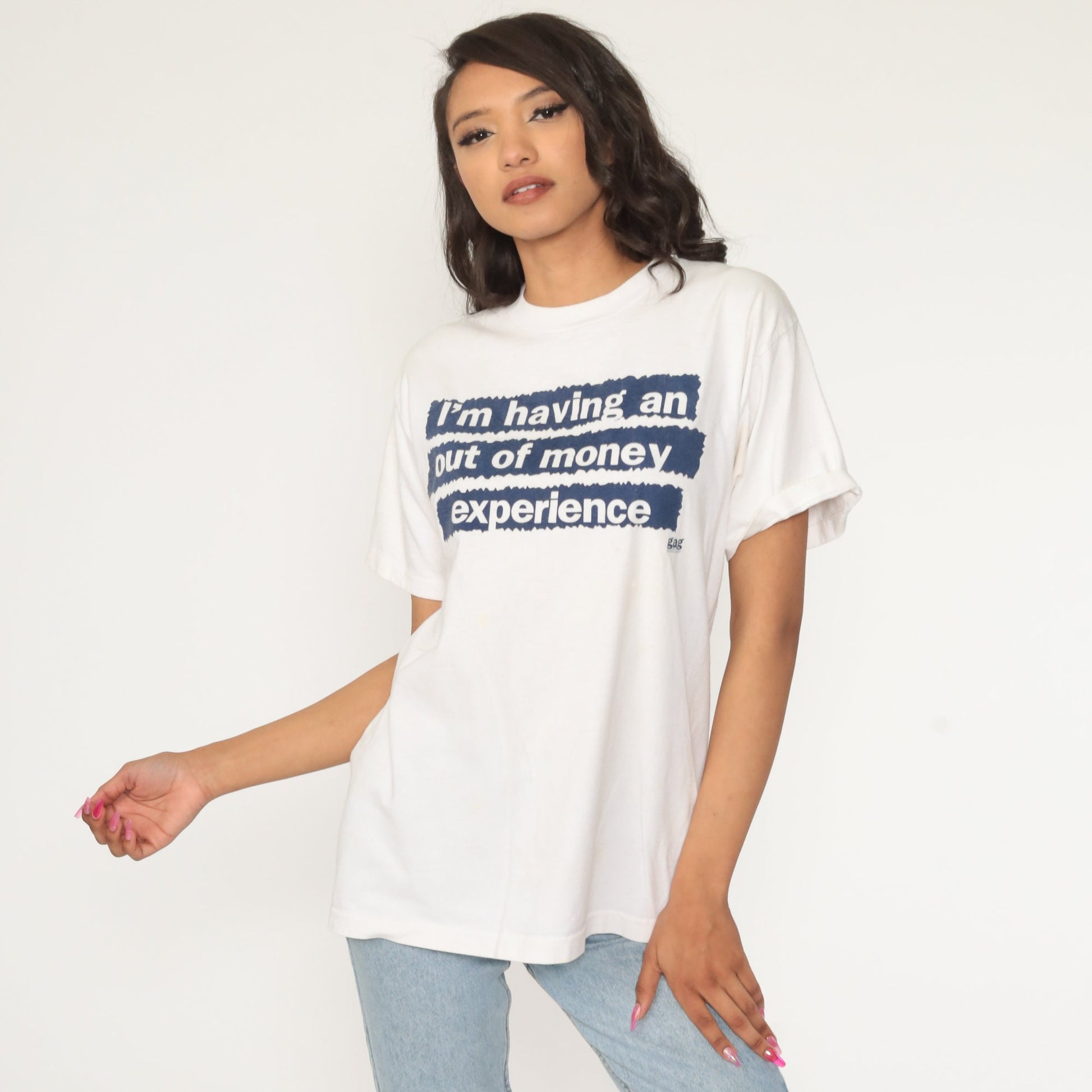 90s I'm Having an Out of Money Experience Graphic Tee Cotton Medium Large