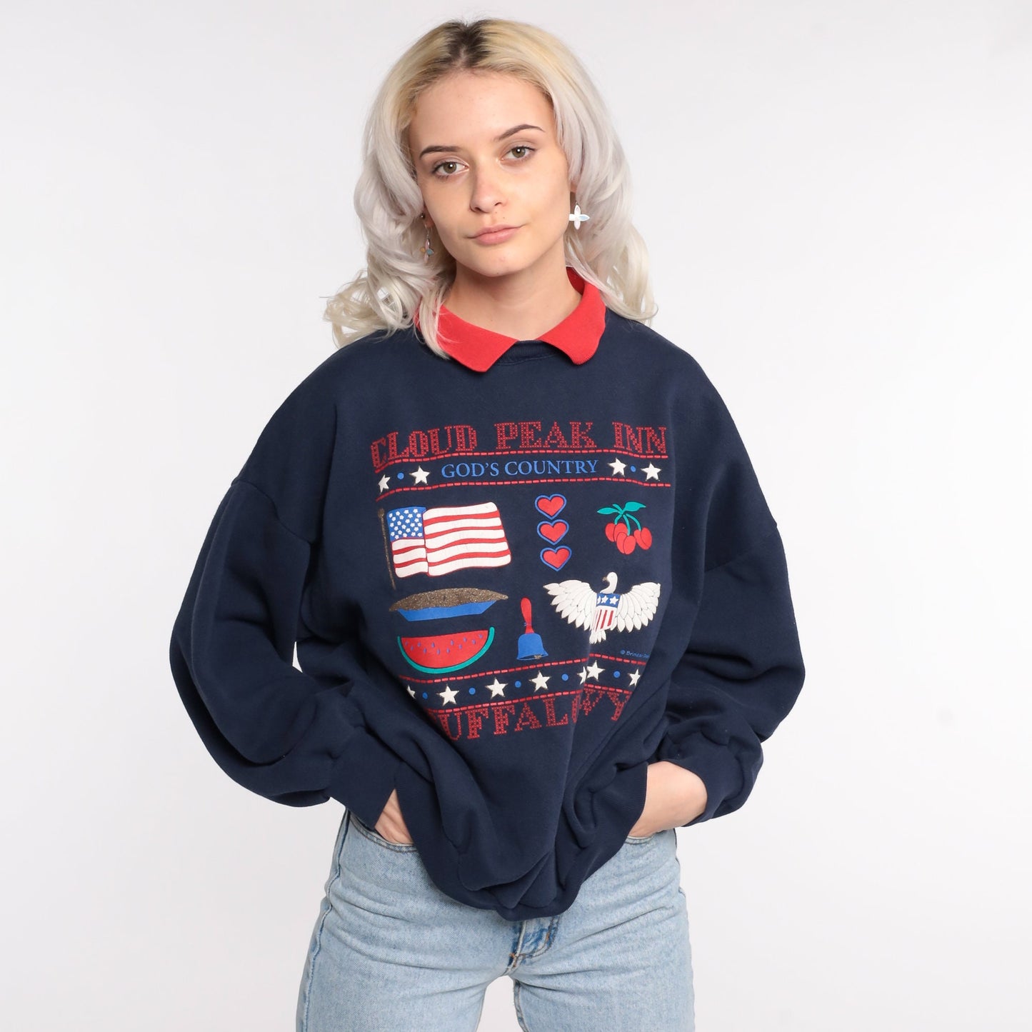 90s Cloud Peak Inn Buffalo Wyoming Sweatshirt Graphic Crewneck Extra Large
