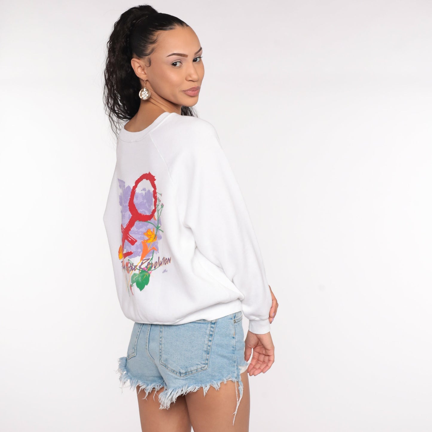 80s Prince and the Revolution 1985 World Tour Sweatshirt Grey Crewneck Medium