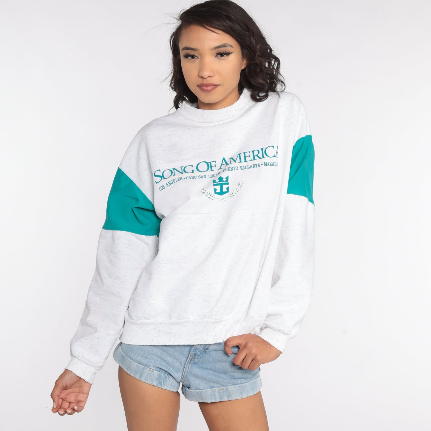 80s Song of America Cruise Ship Graphic Sweatshirt Medium