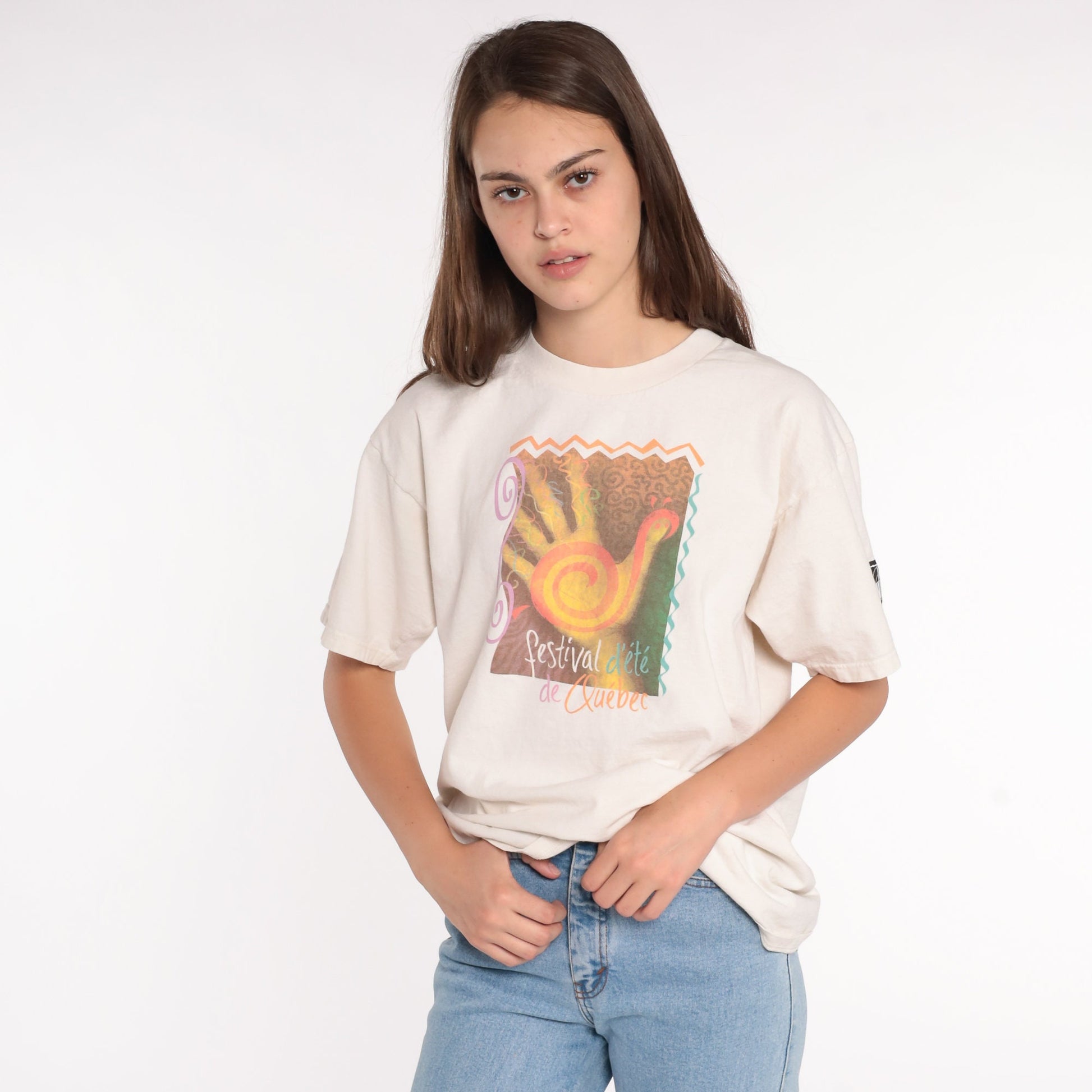 90s Festival d'été de Québec Music Concert Graphic T-Shirt Cotton Large