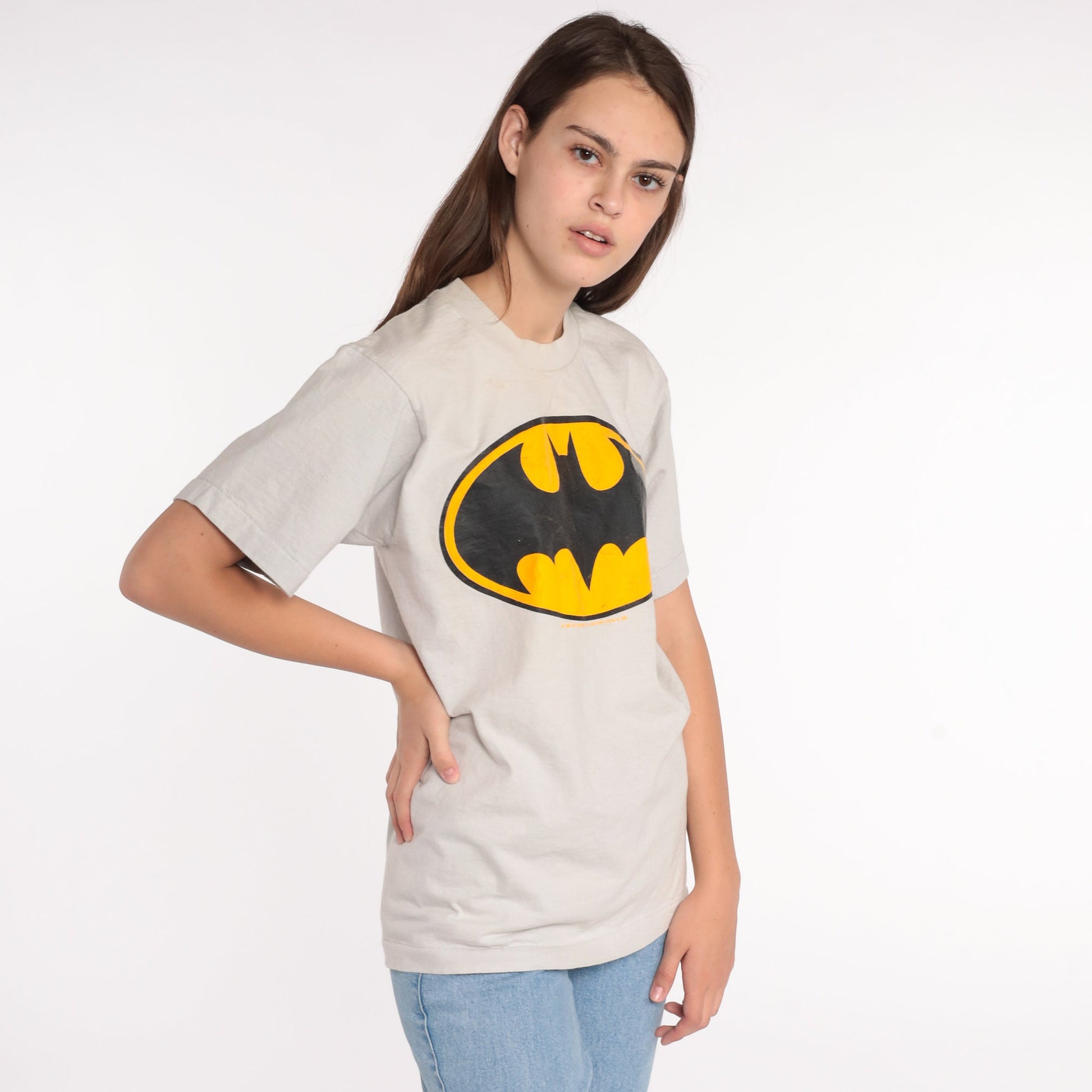 80s Batman Logo DC Comics Graphic T-Shirt Single Stitch Cotton Small