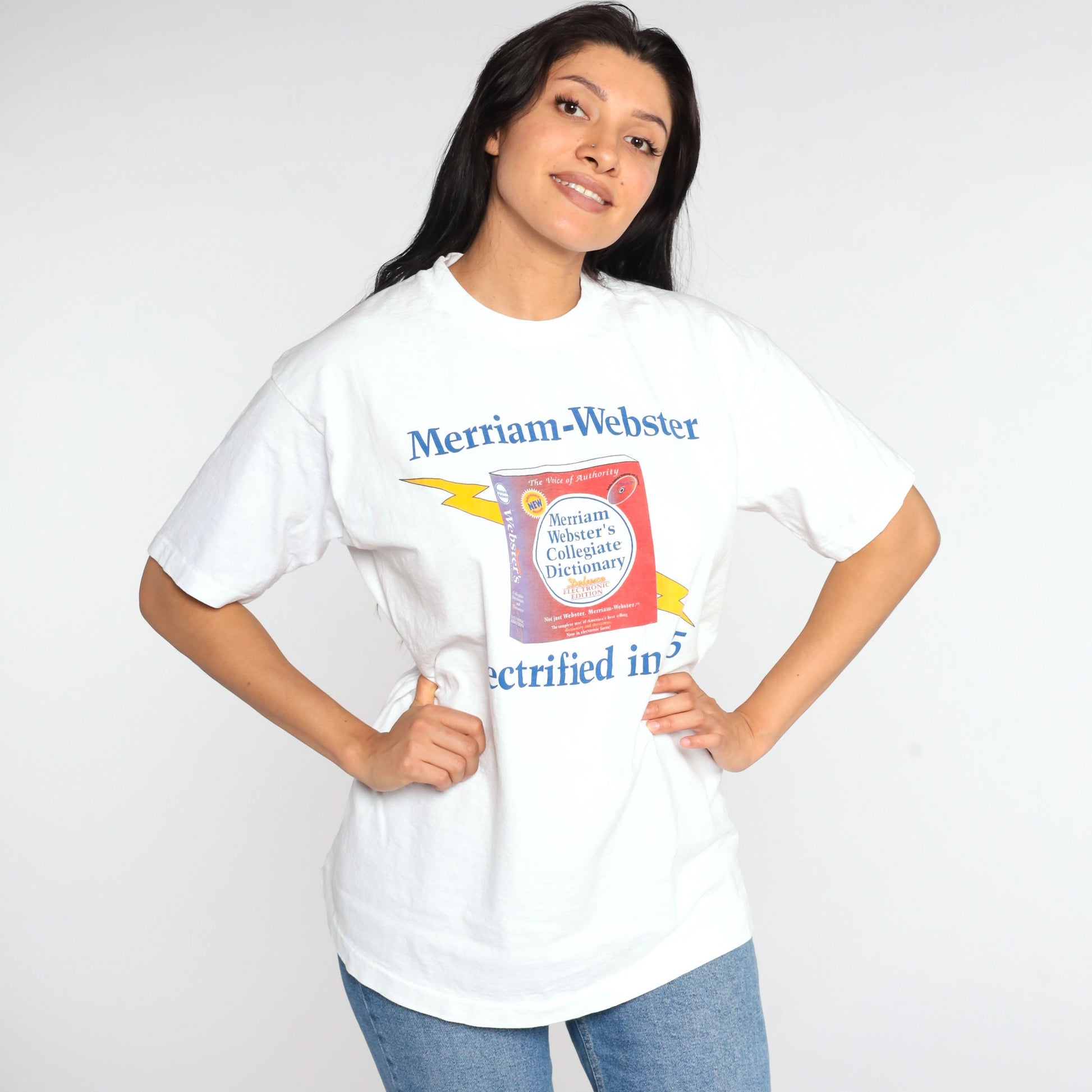 90s Merriam-Webster Dictionary Graphic T-Shirt Cotton Tee Large