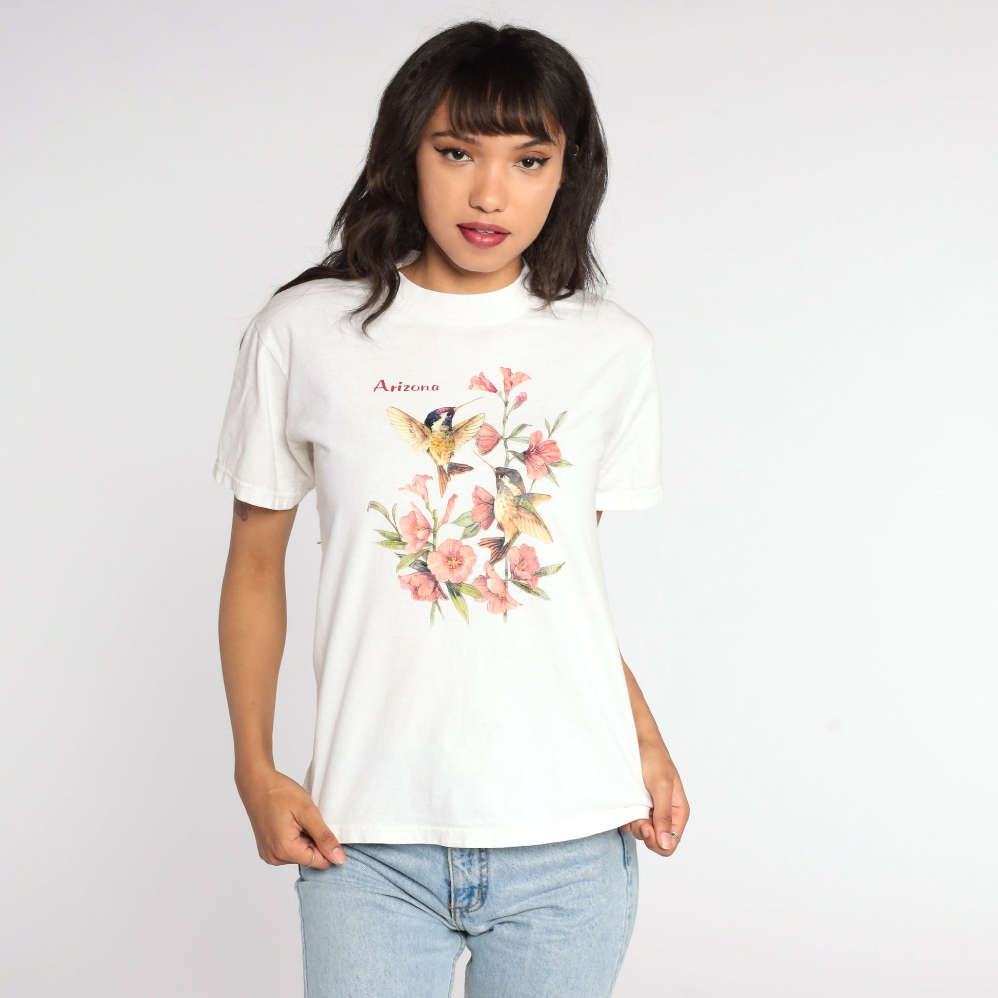 90s Arizona Hummingbird Graphic T-Shirt Southwestern Bird Tee Small
