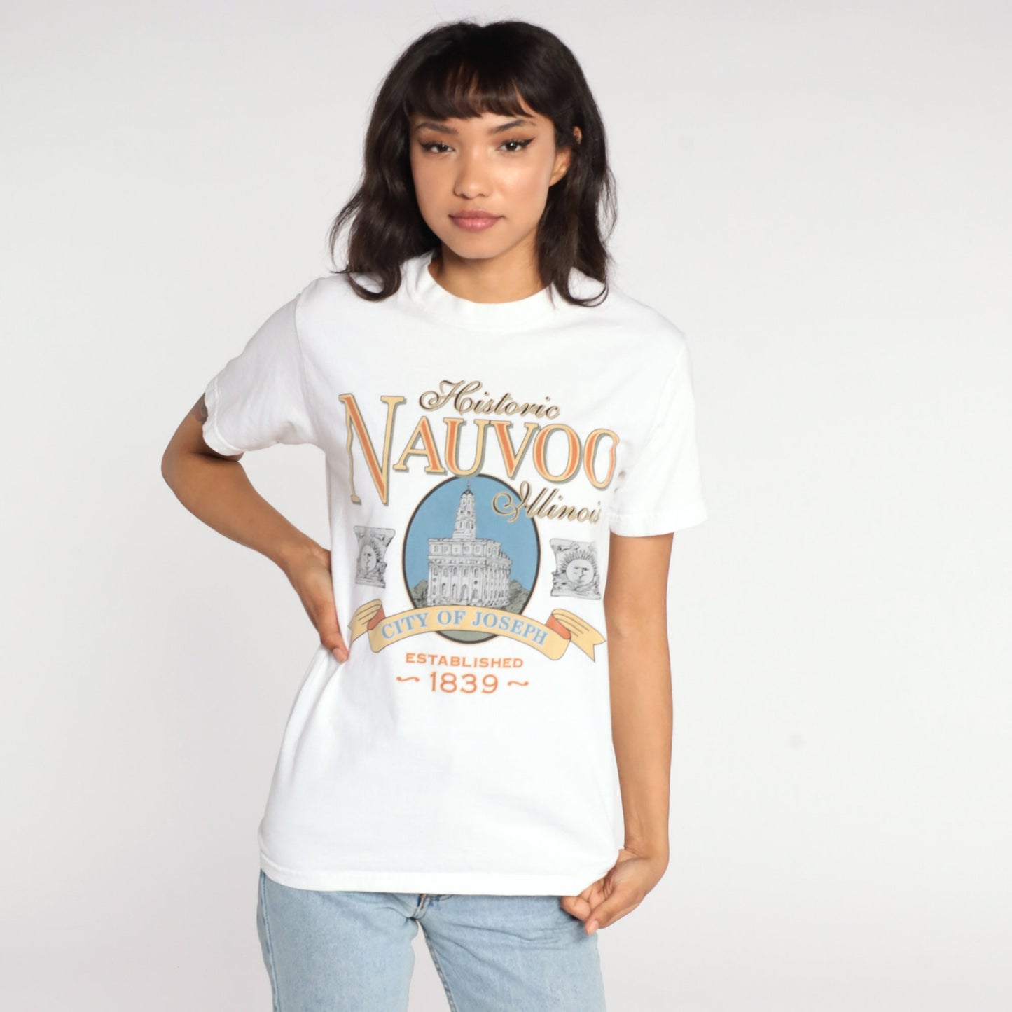90s Nauvoo Illinois Graphic T-Shirt City of Joseph Vintage Tee Small