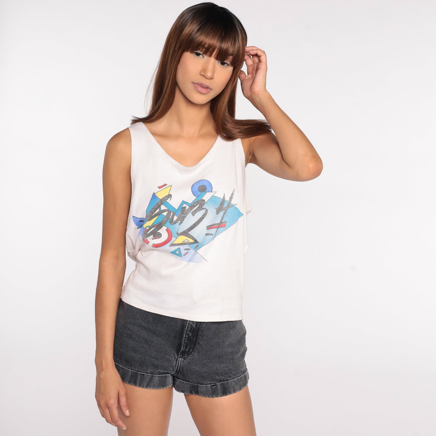 90s Sub 4 Racing Tank Top White Mesh Pocket Bike Jersey Small Medium
