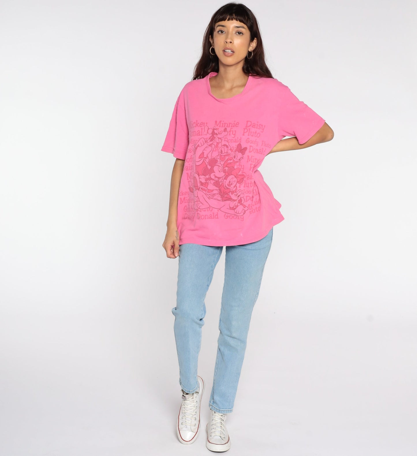 90s Disney Mickey Minnie Donald Duck Graphic T-Shirt Pink Extra Large XL