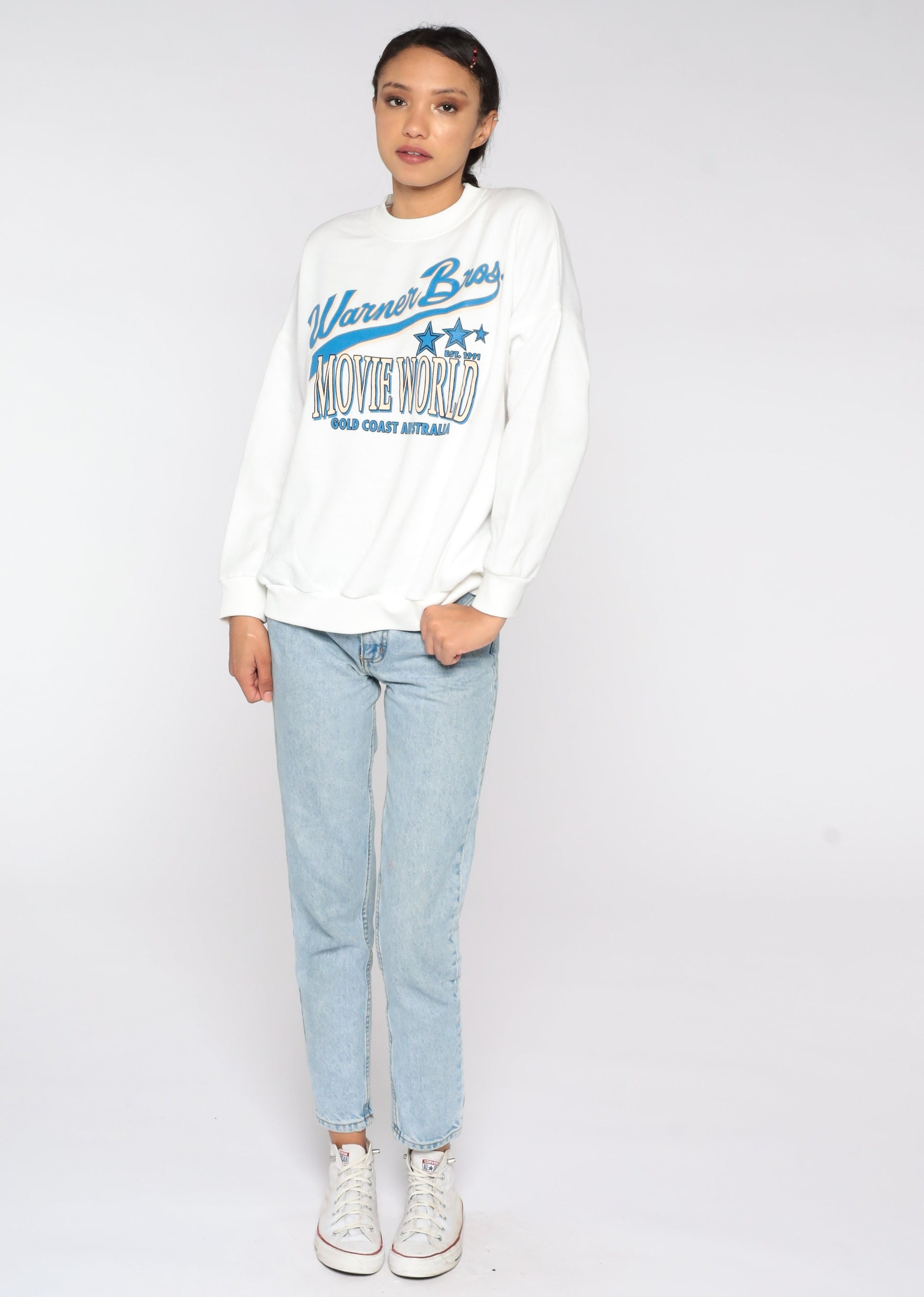 90s Warner Bros Movie World Gold Coast Sweatshirt Graphic Crewneck Small