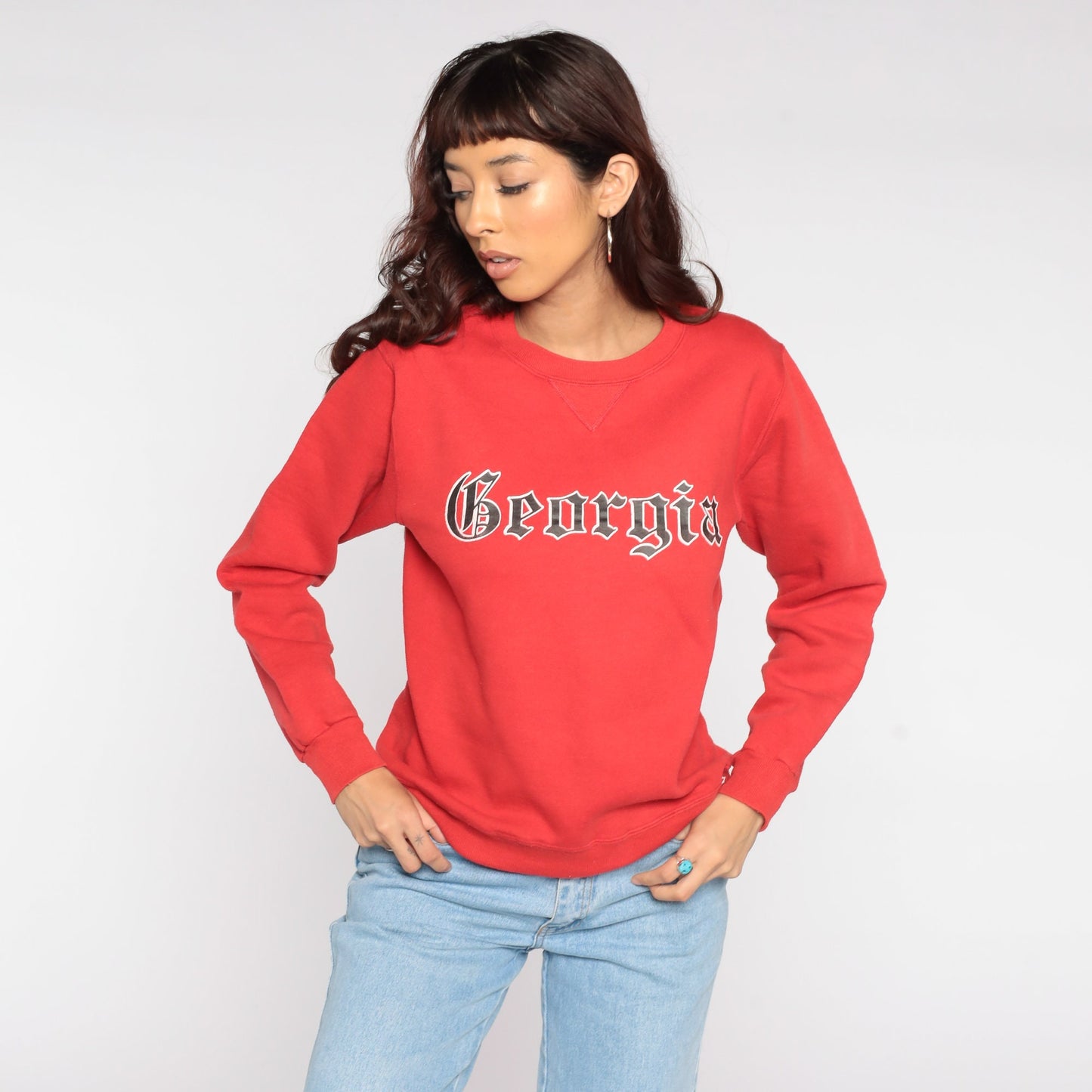 80s Russell University of Georgia Sweatshirt Red Graphic Crewneck Extra Small