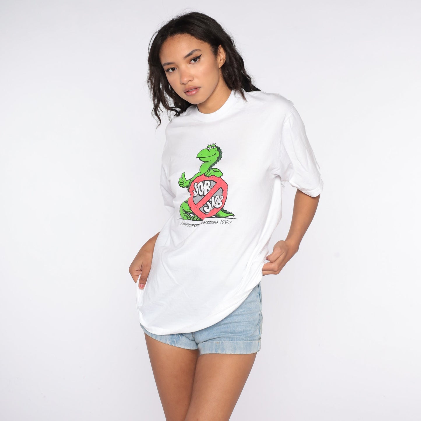 1992 Environmental Awareness Job Slob Graphic T-Shirt Cotton 90s Large