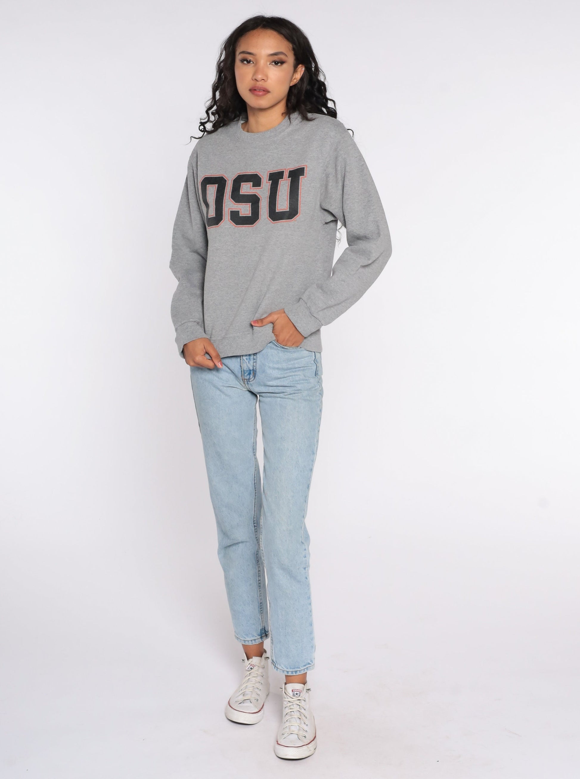 Y2K Oklahoma State University Sweatshirt Jerzees Grey Crewneck Small S