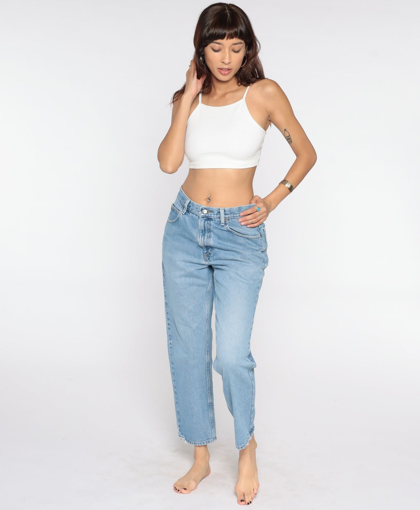 80s L.L. Bean High Waist Straight Leg Jeans Blue Denim Medium
