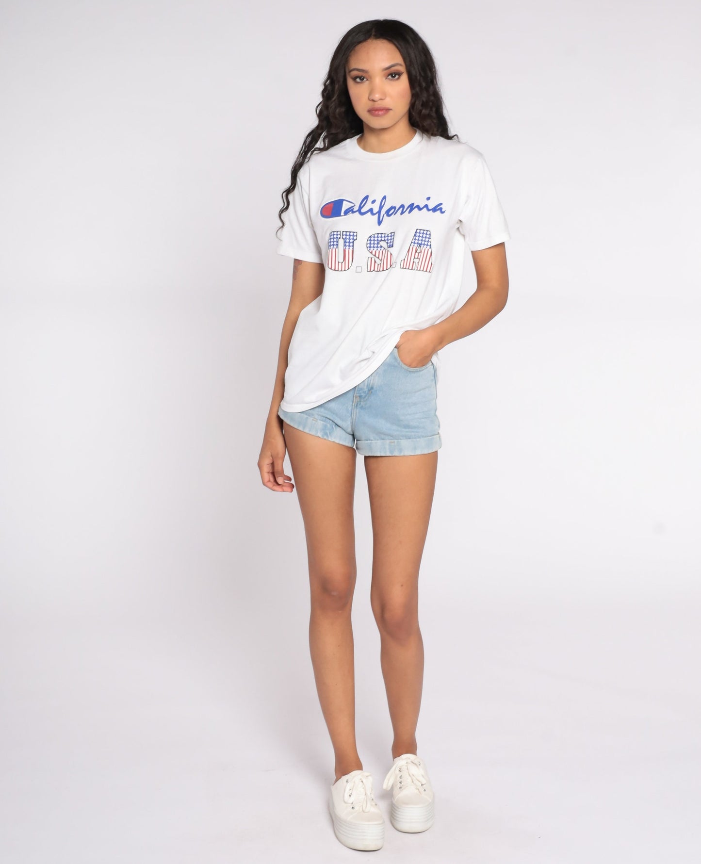 90s Champion California Graphic T-Shirt Bootleg Print Medium