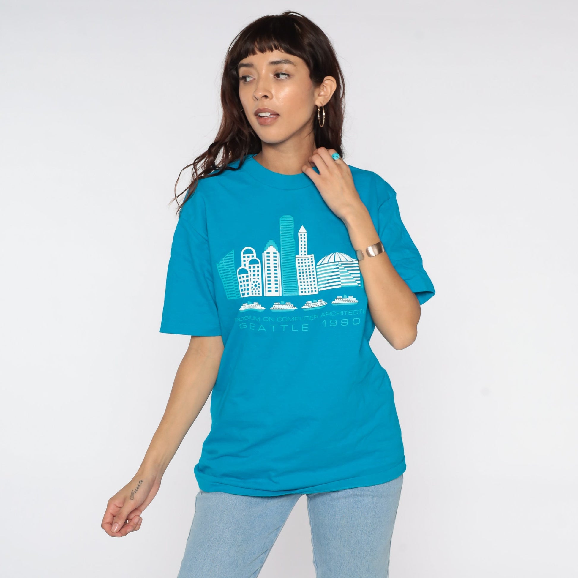 1990 Symposium on Computer Architecture Tshirt 90s Blue Single Stitch Medium