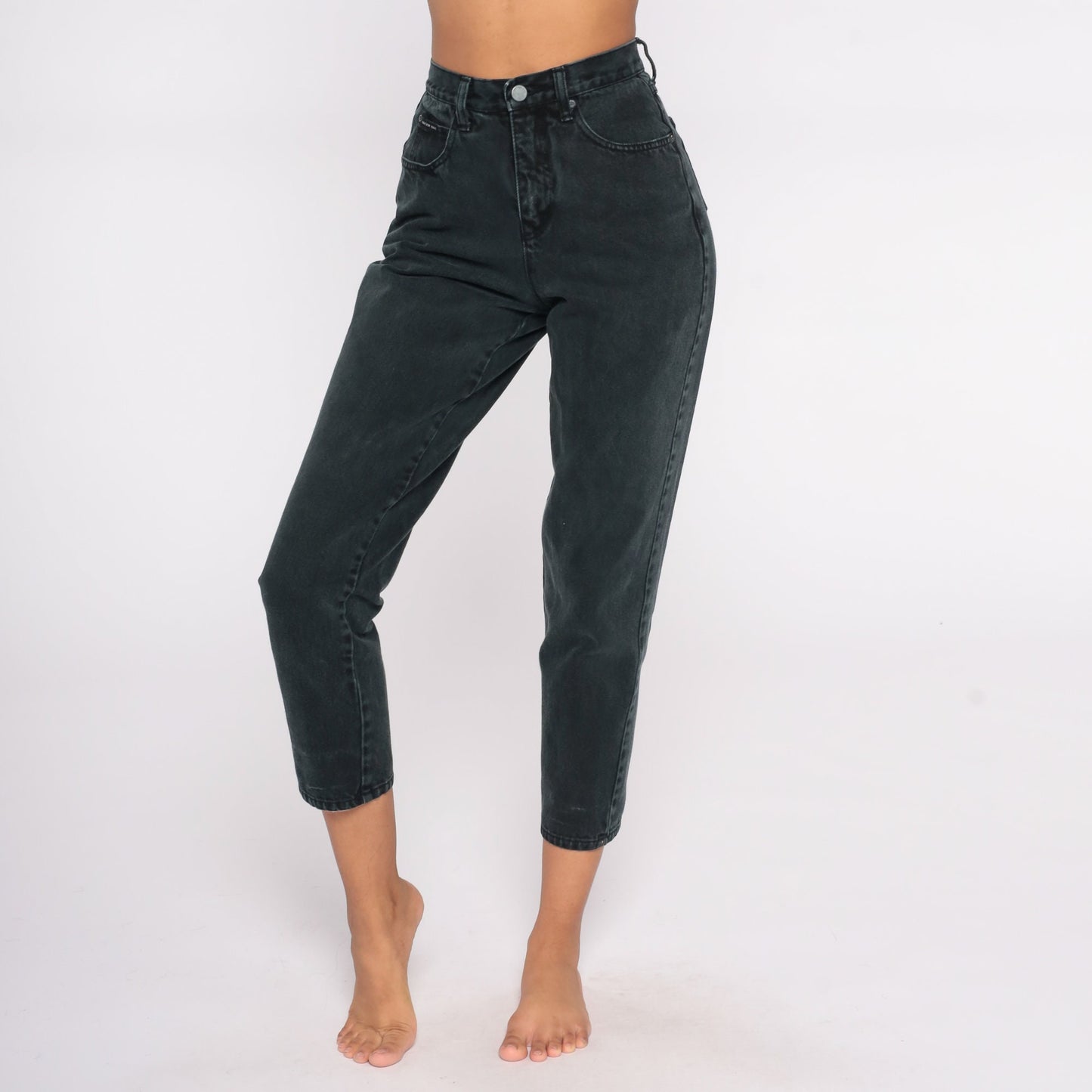 90s NY Jeans Black High Waist Tapered Denim Extra Small XS