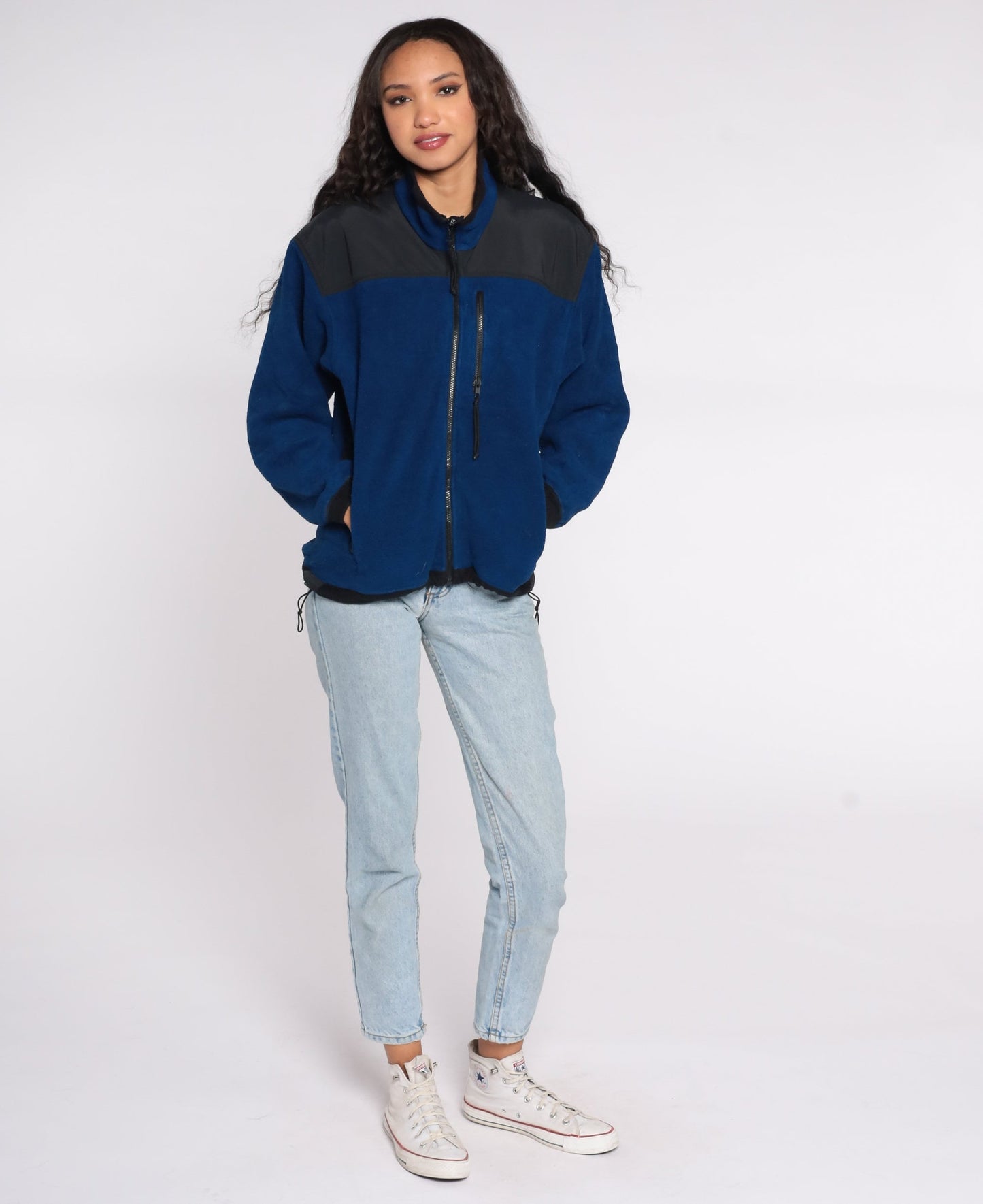 90s REI Navy Fleece Zip Jacket Extra Small XS