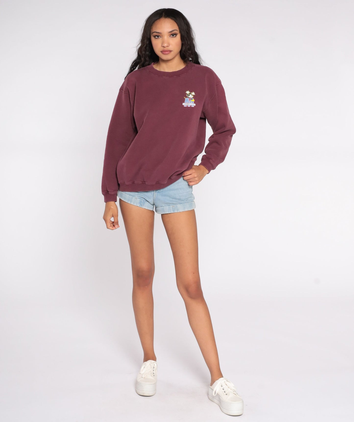 90s Mickey Mouse Disney Sweatshirt Burgundy Crewneck Medium