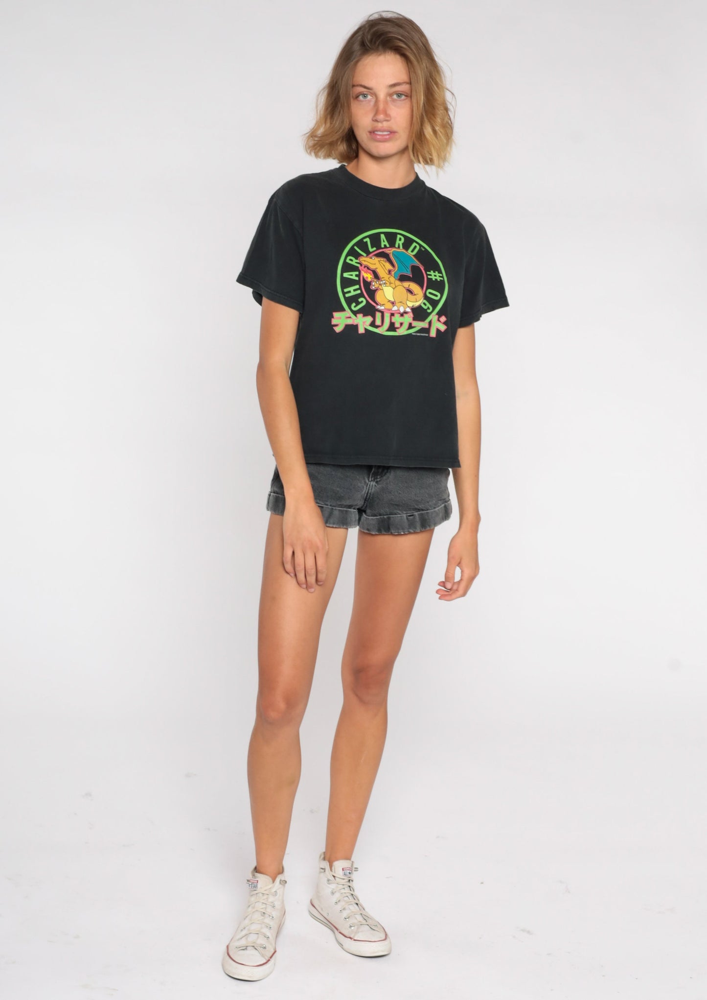 Y2K Pokemon Charizard Graphic T-Shirt Cotton Tee Medium M