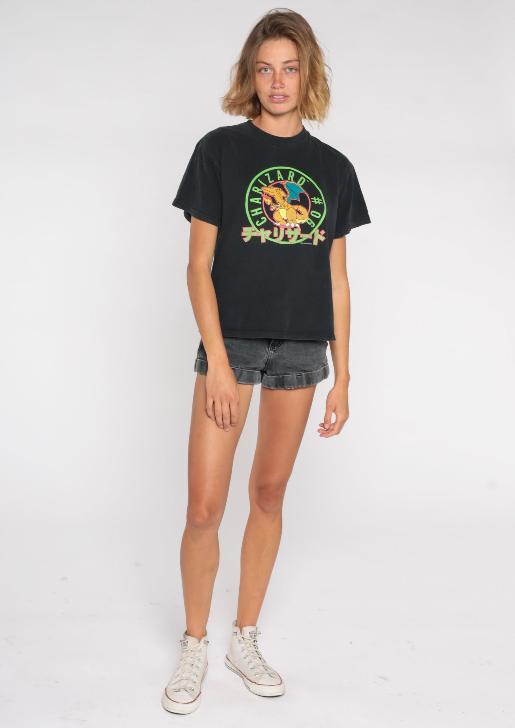 Y2K Pokemon Charizard Graphic T-Shirt Cotton Tee Medium M