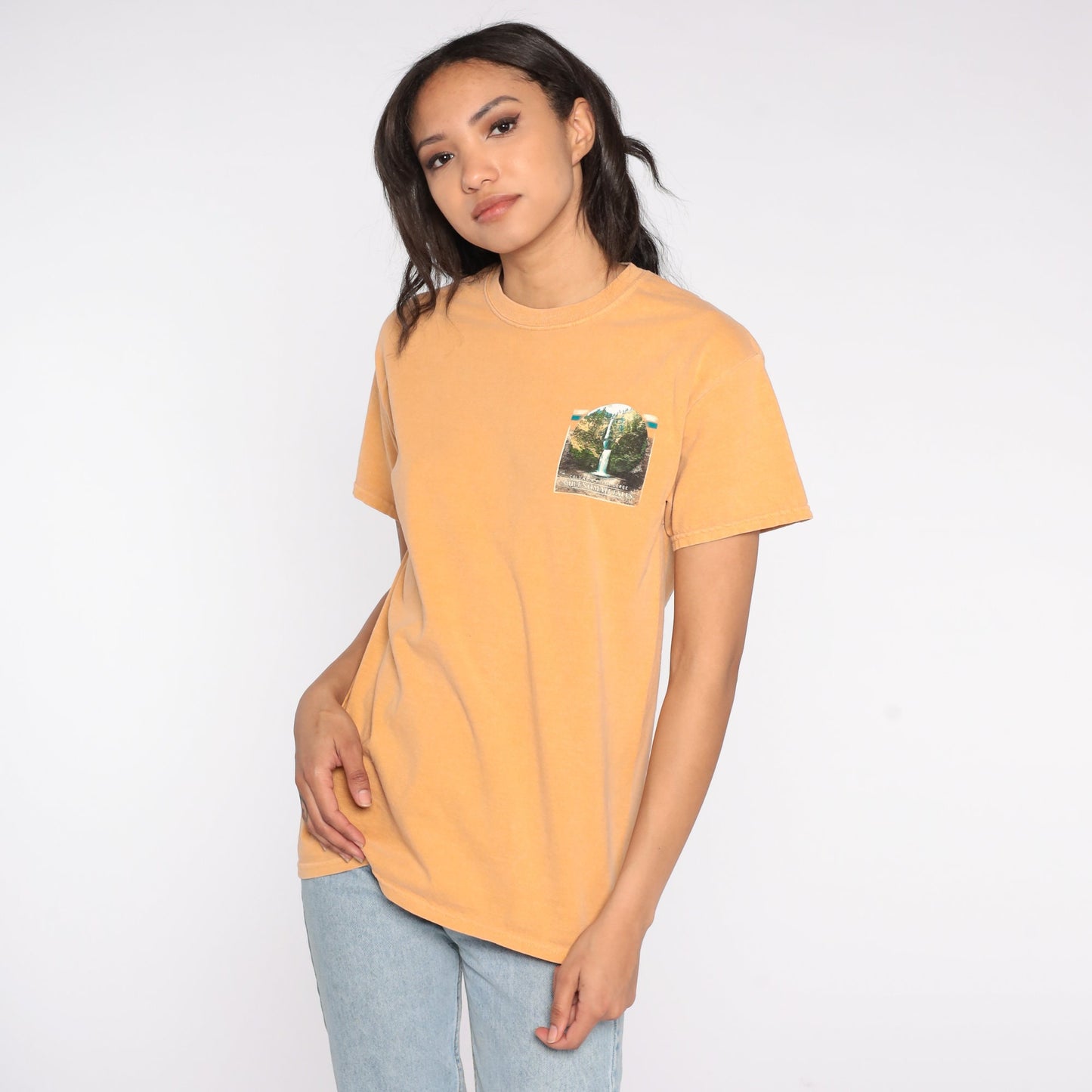 90s Multnomah Falls Oregon Graphic T-Shirt Cotton Tee Medium