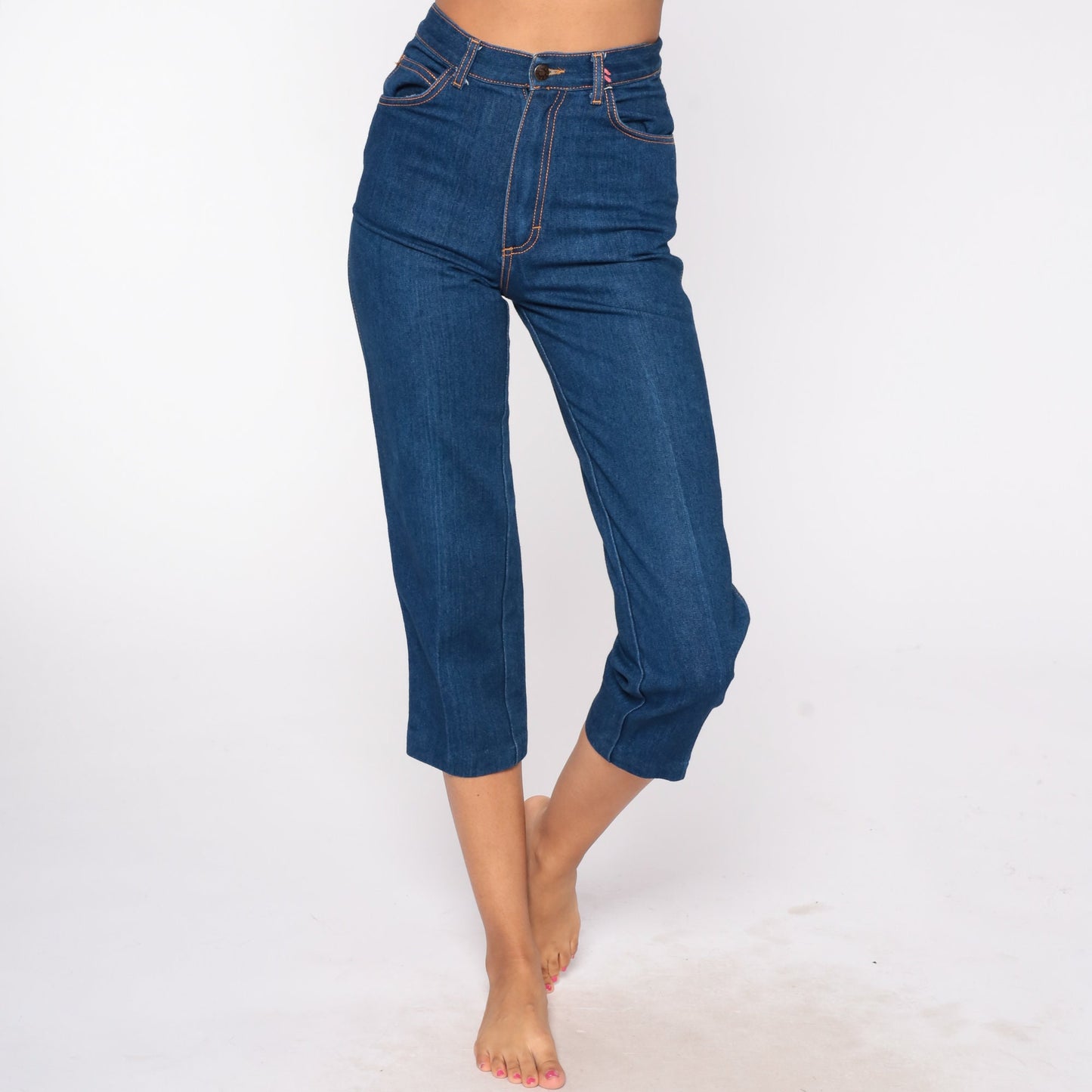 90s Gitano High Waisted Capri Jeans Dark Wash Denim Cropped Extra Small