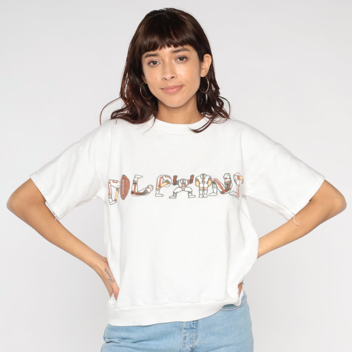 1980s Miami Dolphins NFL Football Graphic Sweatshirt Medium