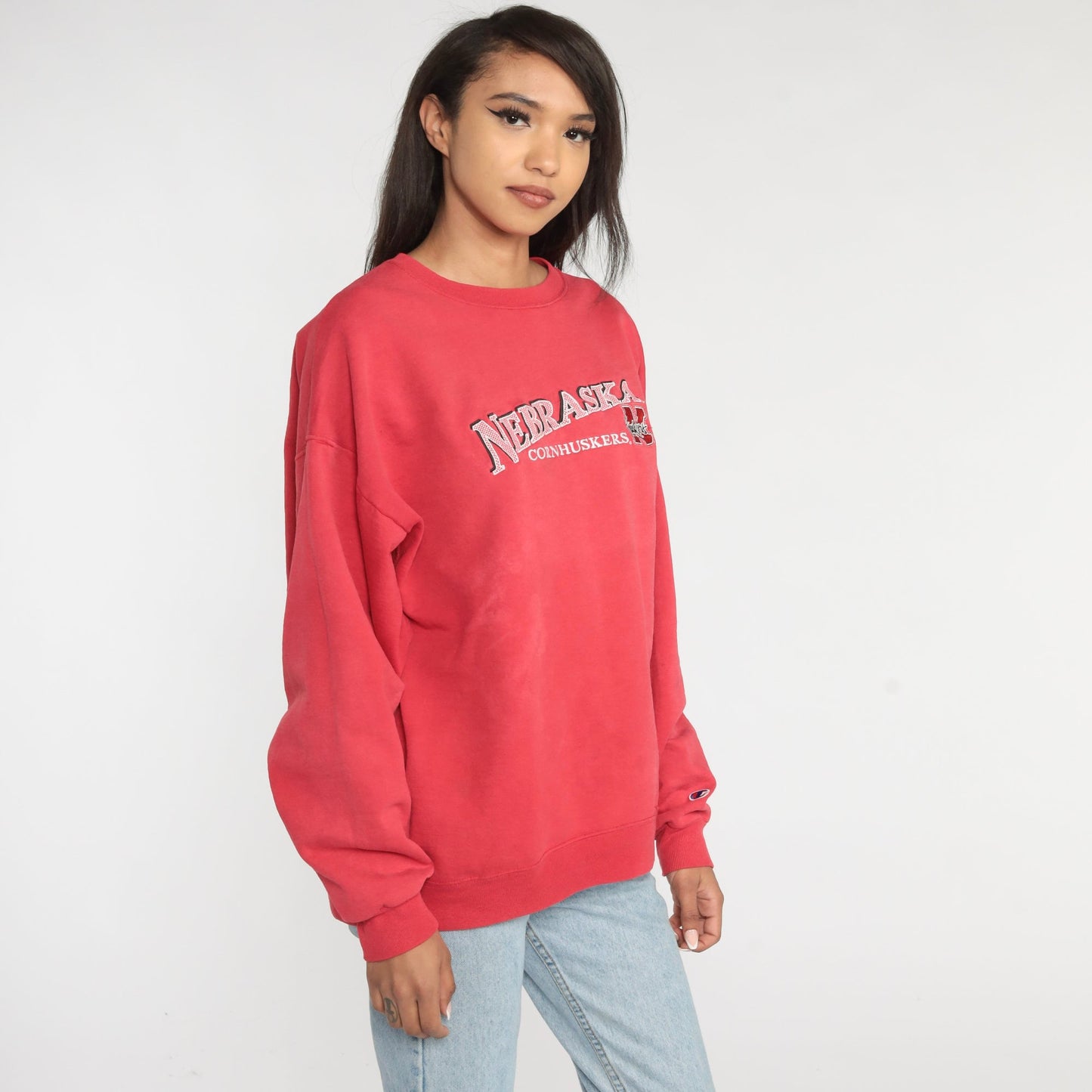 90s University of Nebraska Cornhuskers Champion Sweatshirt Red Crewneck Extra Large XL