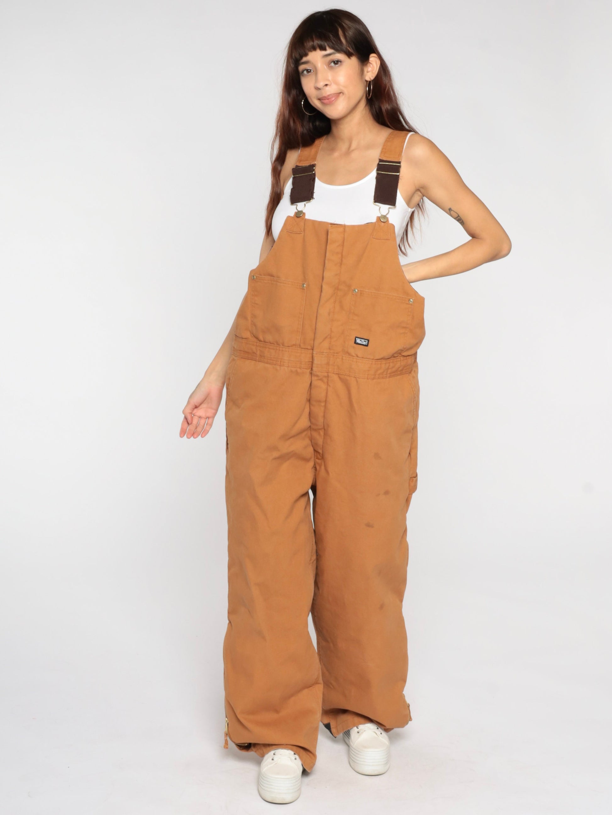 00s Walls Insulated Brown Bib Overalls Workwear Extra Large XL