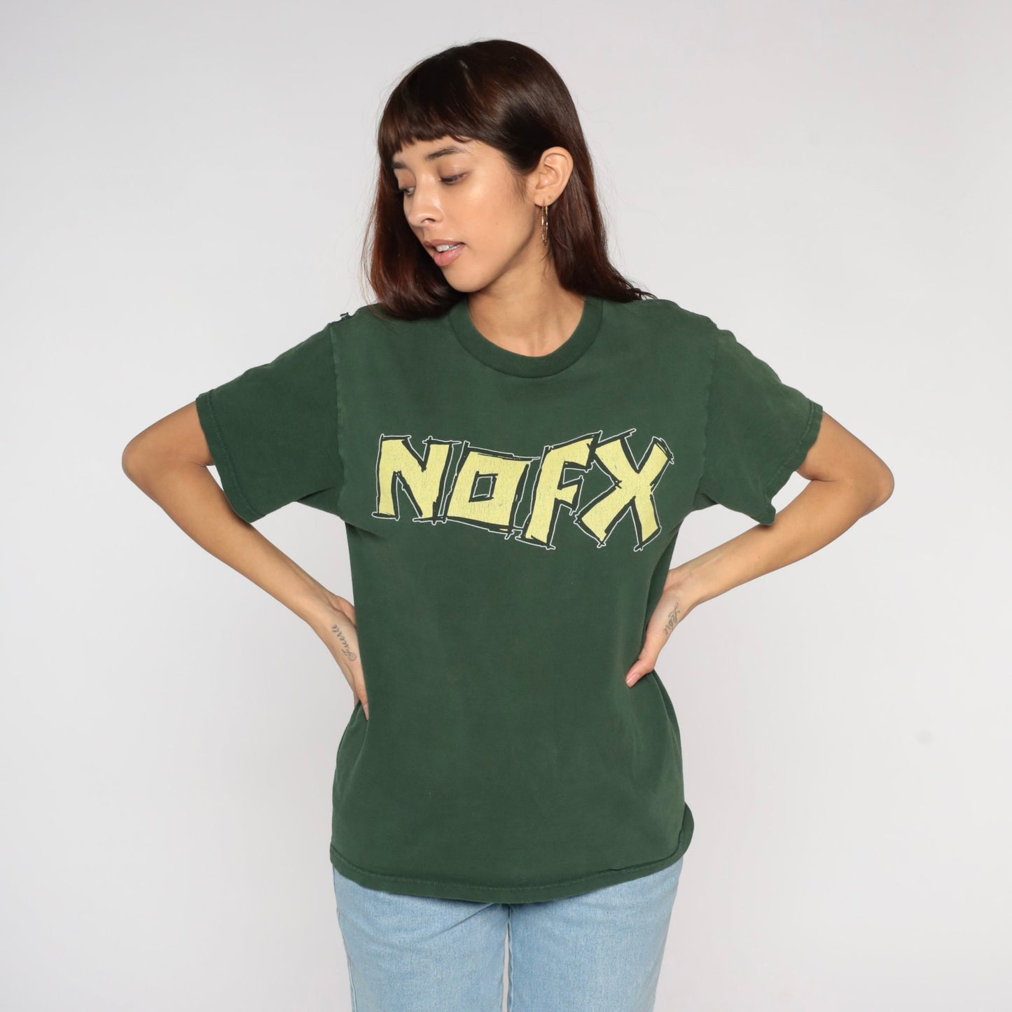 NOFX Pump Up the Valuum Whirled Tour 2002 Concert Tee Green Medium M