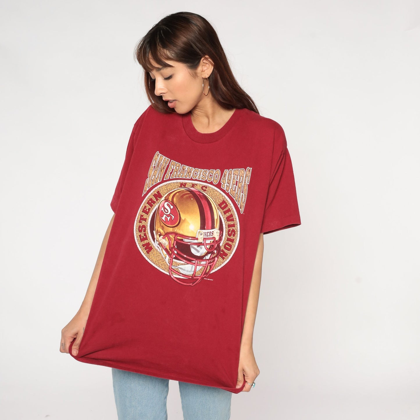 90s San Francisco 49ers NFL Football T-Shirt Red Single Stitch Extra Large
