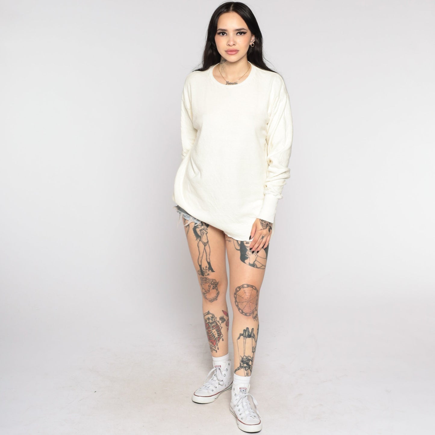 80s Jockey Thermal Undershirt Cream Long Sleeve Extra Large