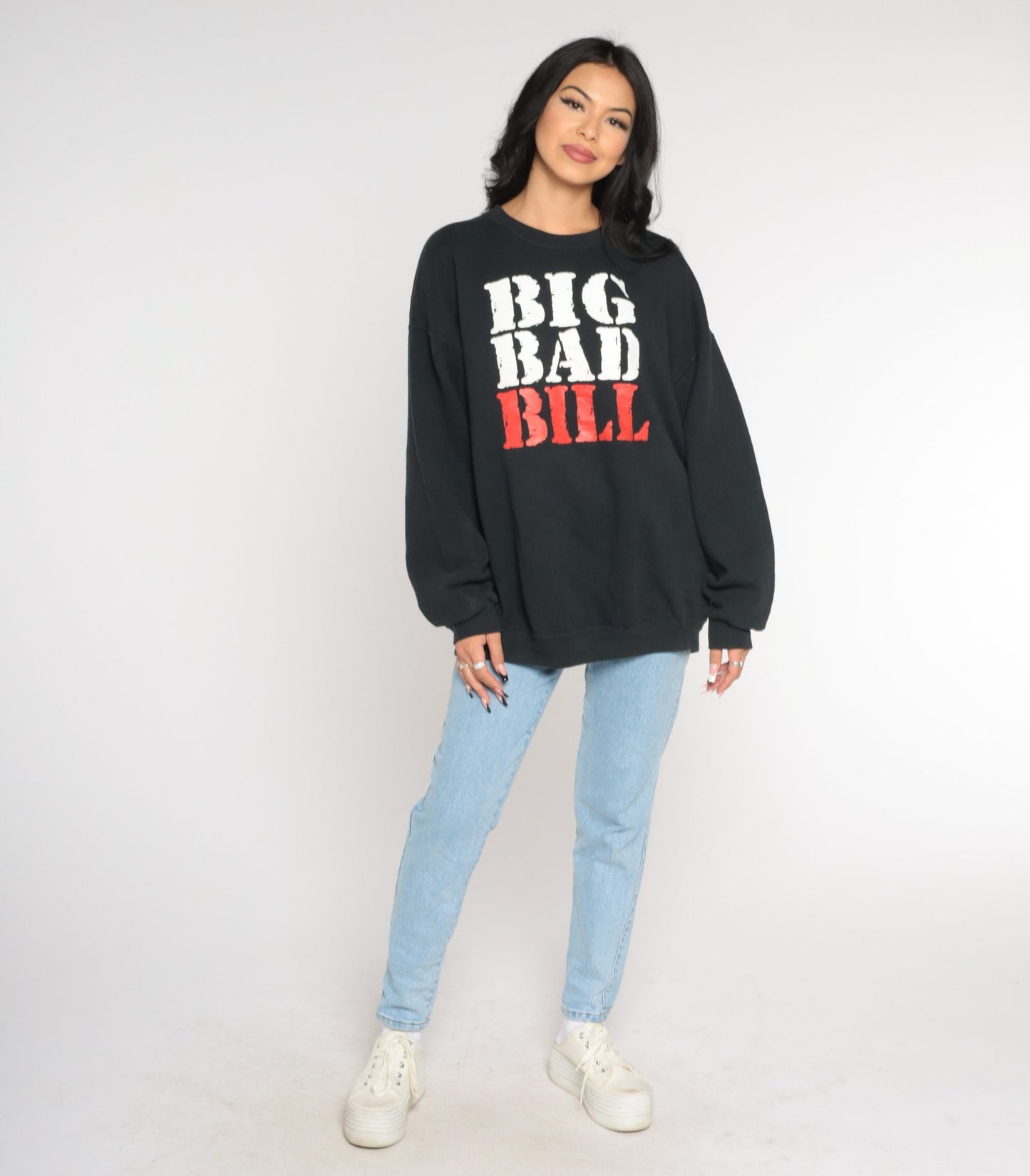 90s Big Bad Bill Graphic Sweatshirt Lee Black Crewneck Extra Large XXL